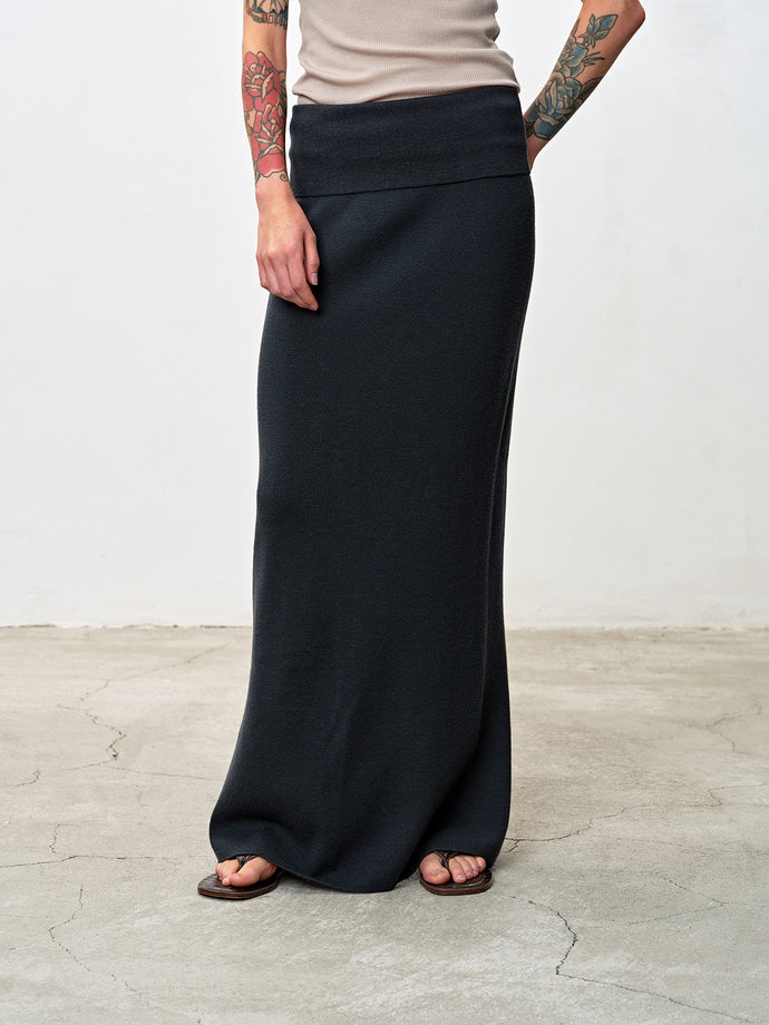 Tonywack - Mercerized Wool Knit Maxi Skirt (Dark Grey) product image 6 | TRAB K-Fashion Australia