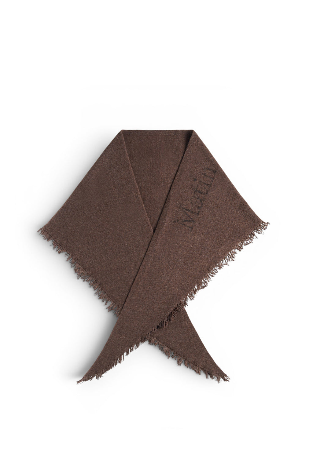 Matin Kim - Fuzzy Triangle Fringe Muffler (Brown) product image 1 | TRAB K-Fashion Australia