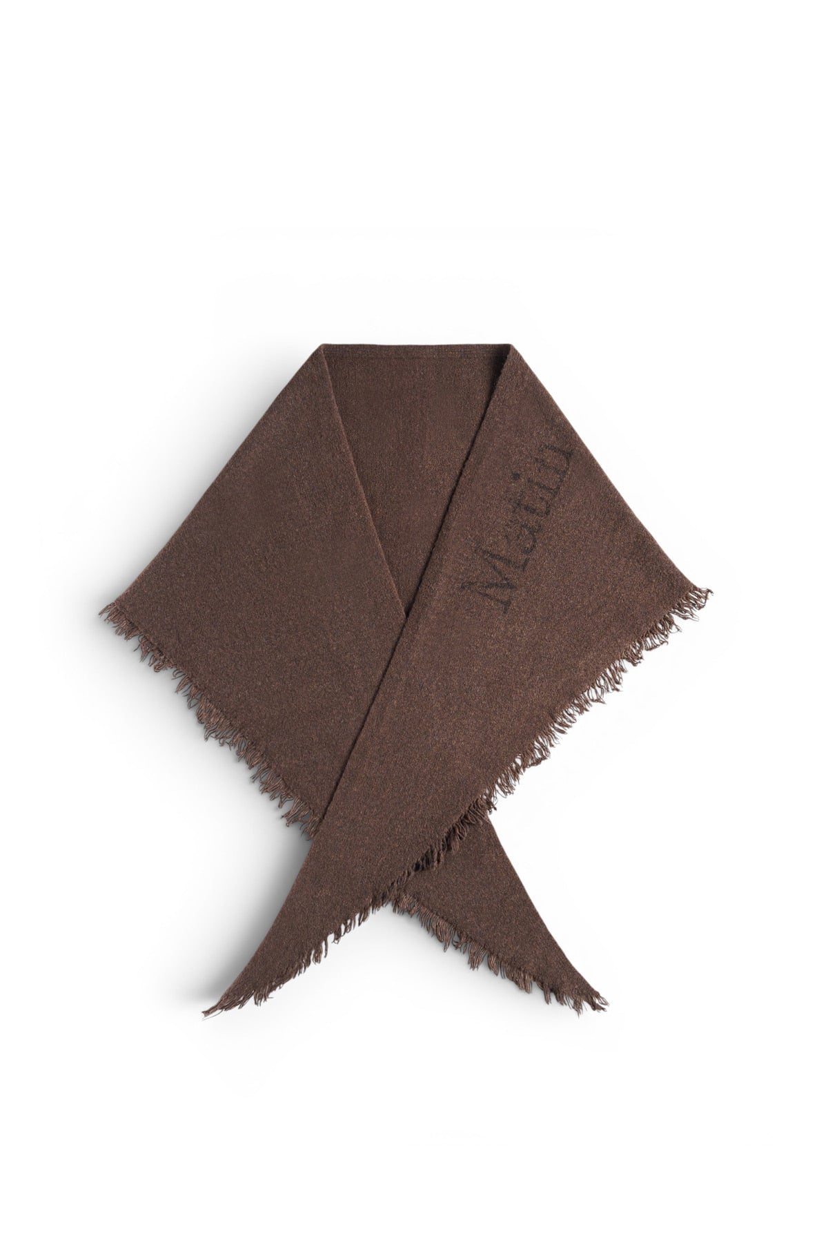 Matin Kim - Fuzzy Triangle Fringe Muffler (Brown) product image 1 | TRAB K-Fashion Australia