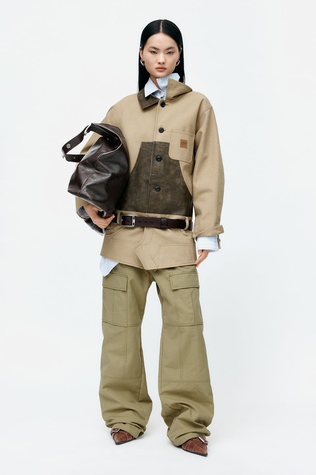 Andersson Bell - Unisex Binding Cargo Pants (Beige) product image 3 | TRAB K-Fashion Australia