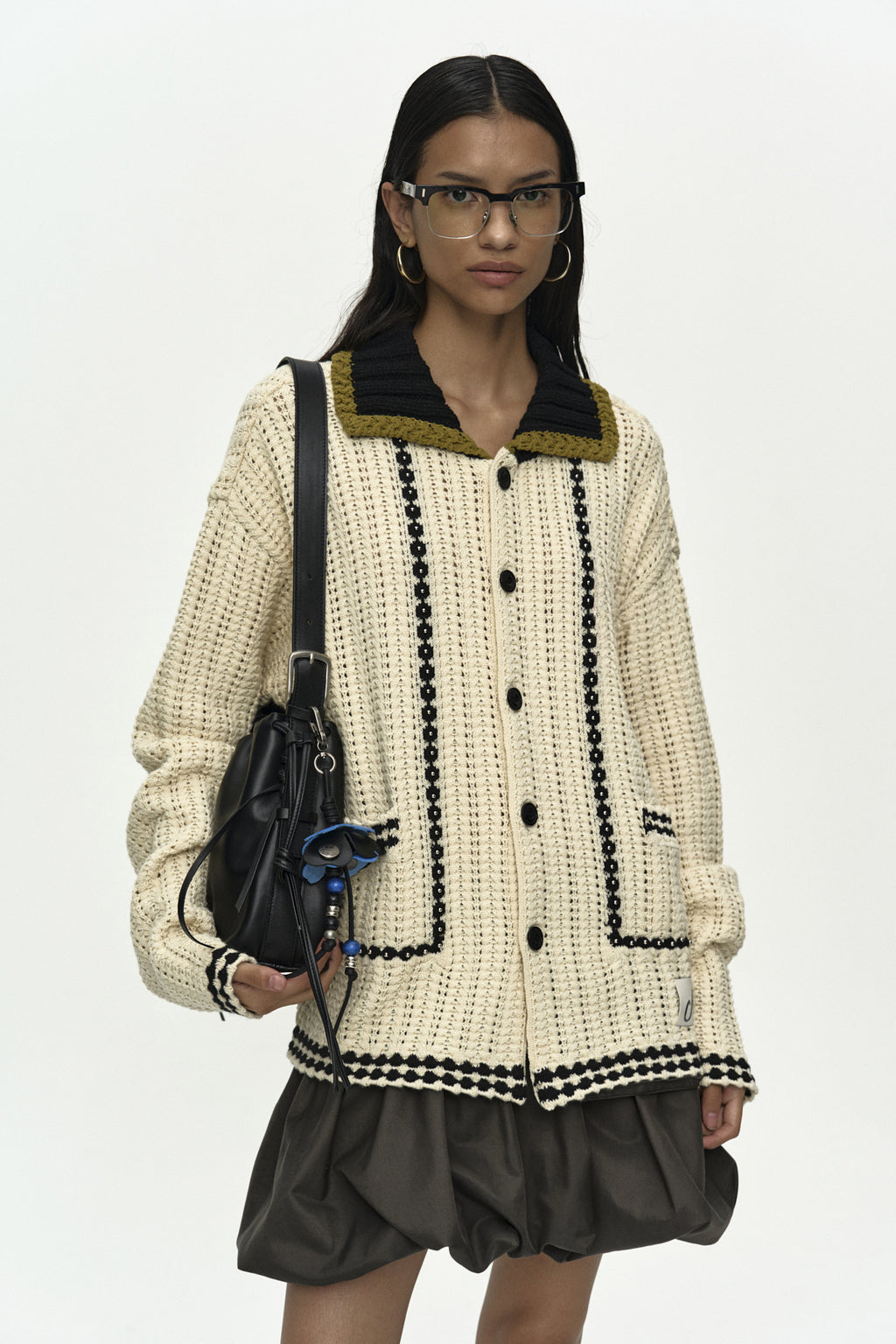 Andersson Bell - Unisex New Fantasia Collar Cardigan (Ecru) product image 10 | TRAB K-Fashion Australia
