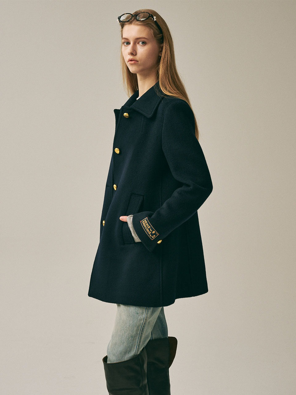 Mardi Mercredi - Wool A Line Jacket (Navy) product image 1 | TRAB K-Fashion Australia