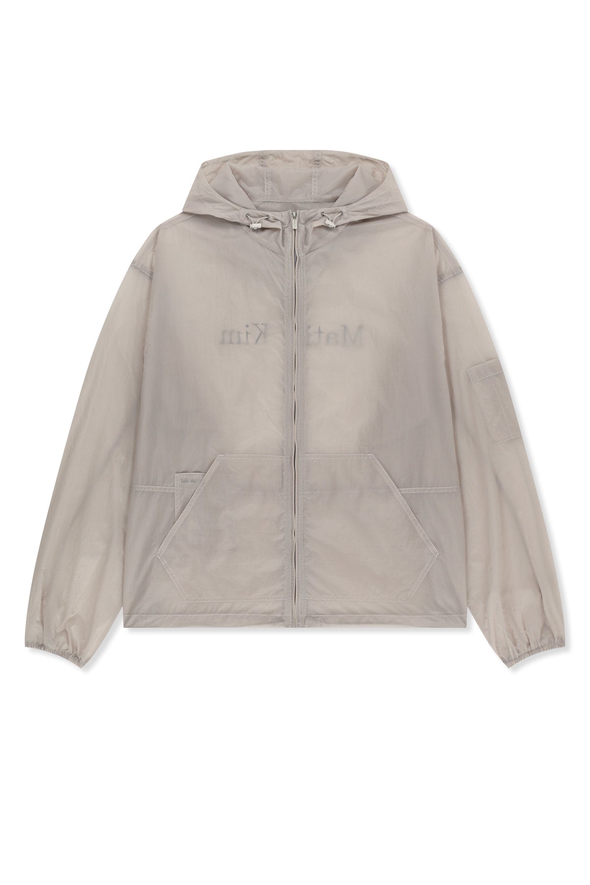 Matin Kim - Back Logo Hoody Windbreaker (Light Grey) product image 2 | TRAB K-Fashion Australia
