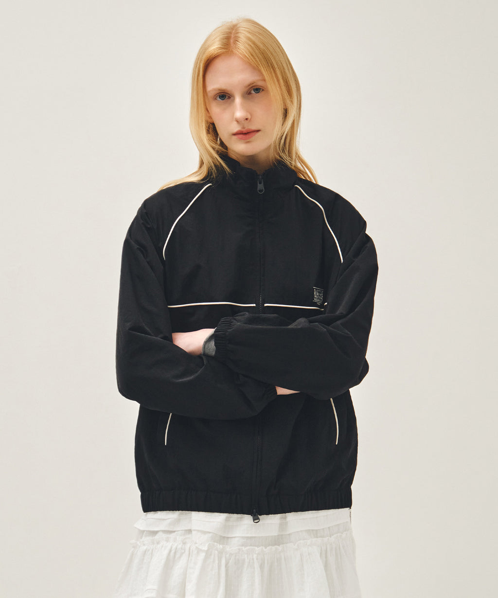 Marithe & Francois Girbaud - Classic Logo High Neck Wind Jacket (Black) product image 1 | TRAB K-Fashion Australia