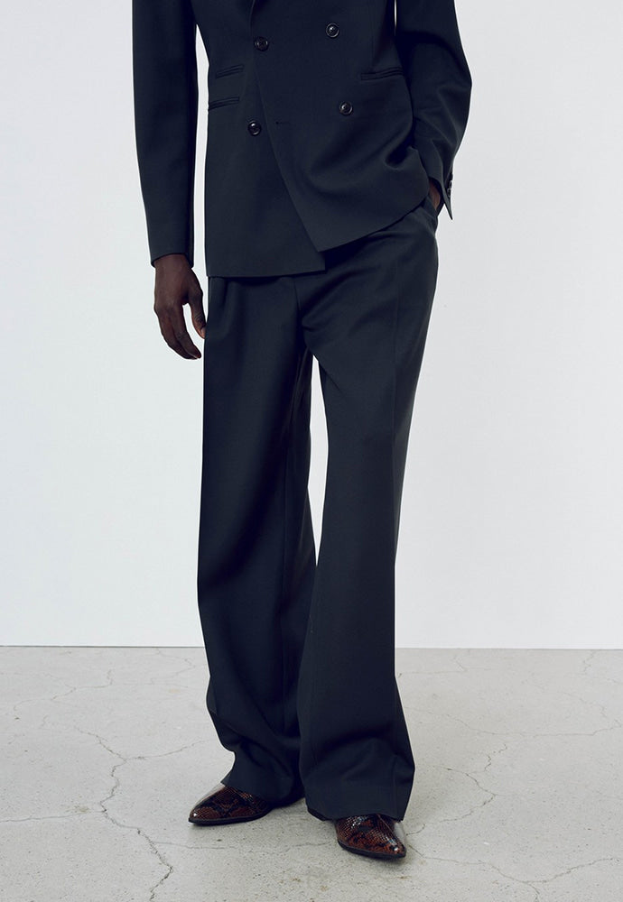 Tonywack - Wool Twill Pleated Wide Trousers (Carbon Grey) product image 4 | TRAB K-Fashion Australia