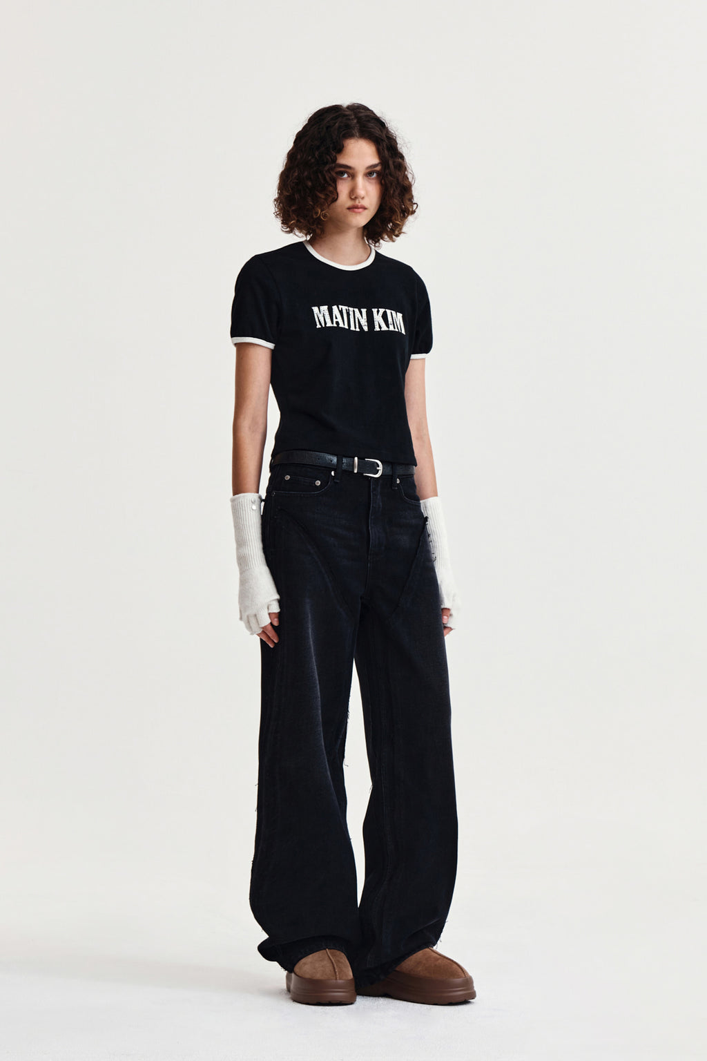 Matin Kim - Stud Logo Ringer Top (Black) product image 9 | TRAB K-Fashion Australia