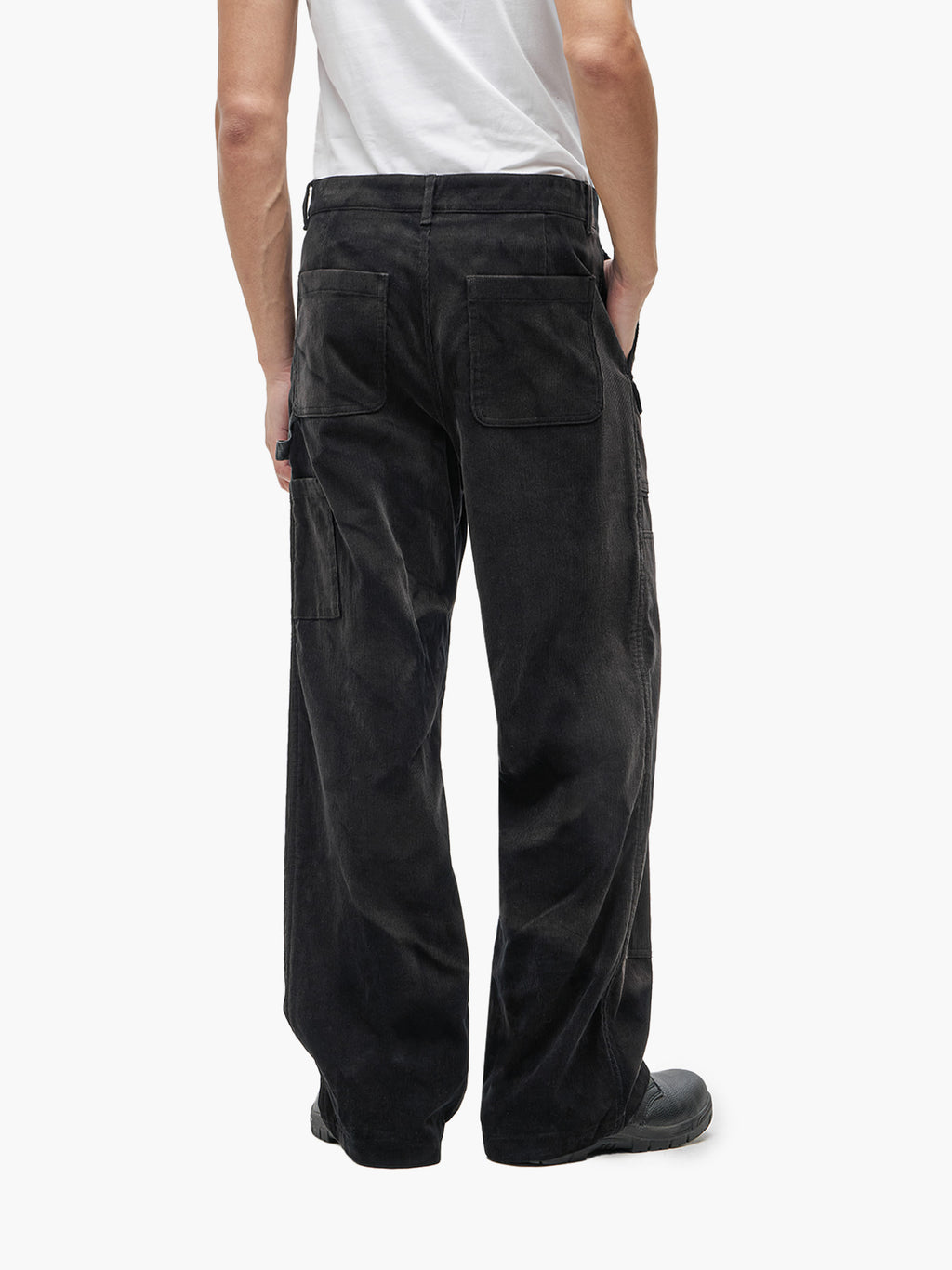 Jiyong Kim - Sun-Bleached Double-Knee Trousers (Black) product image 5 | TRAB K-Fashion Australia