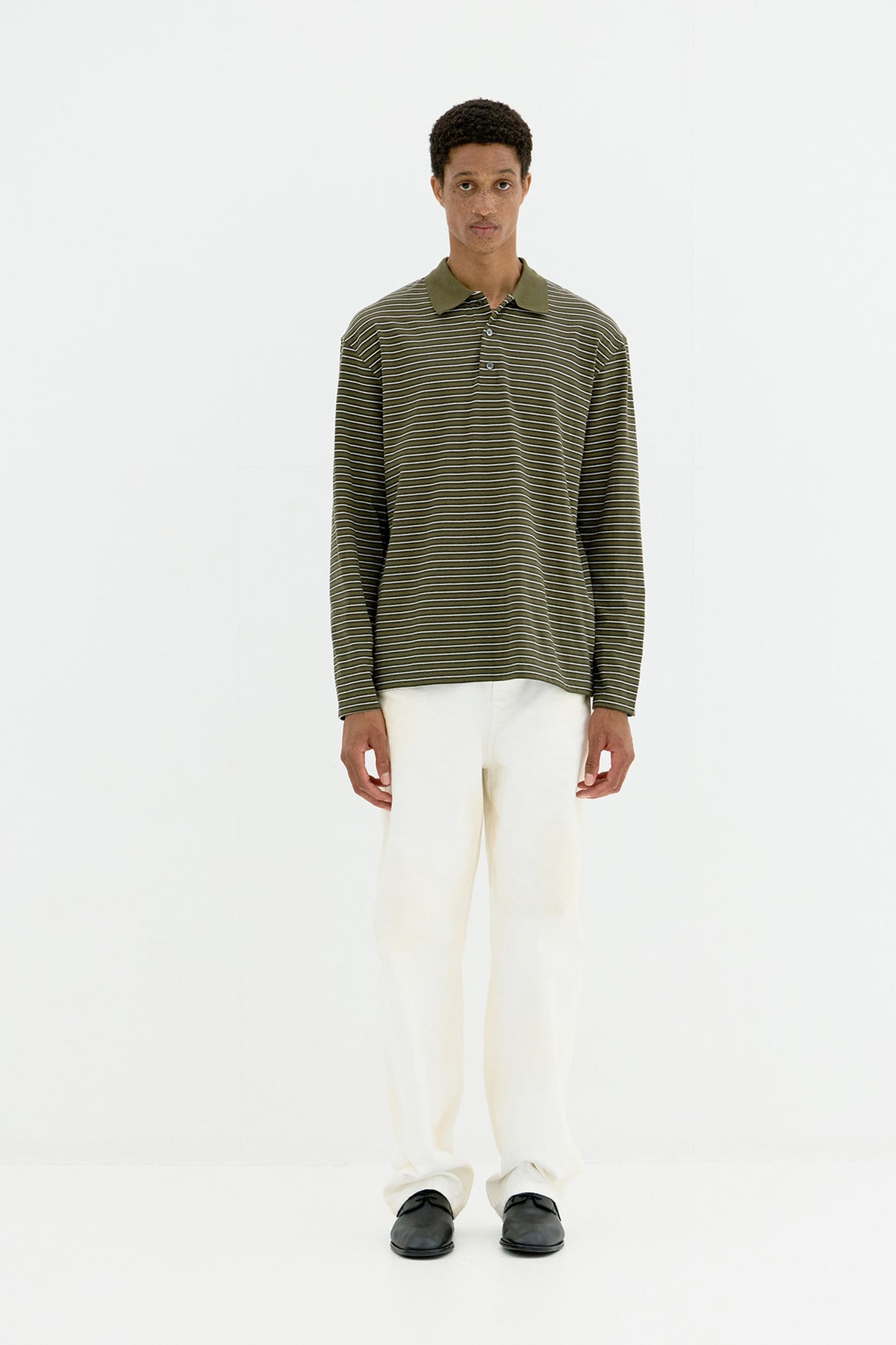 Coor - Multi Pin Pique Polo Long Sleeve (Khaki) product image 2 | TRAB K-Fashion Australia