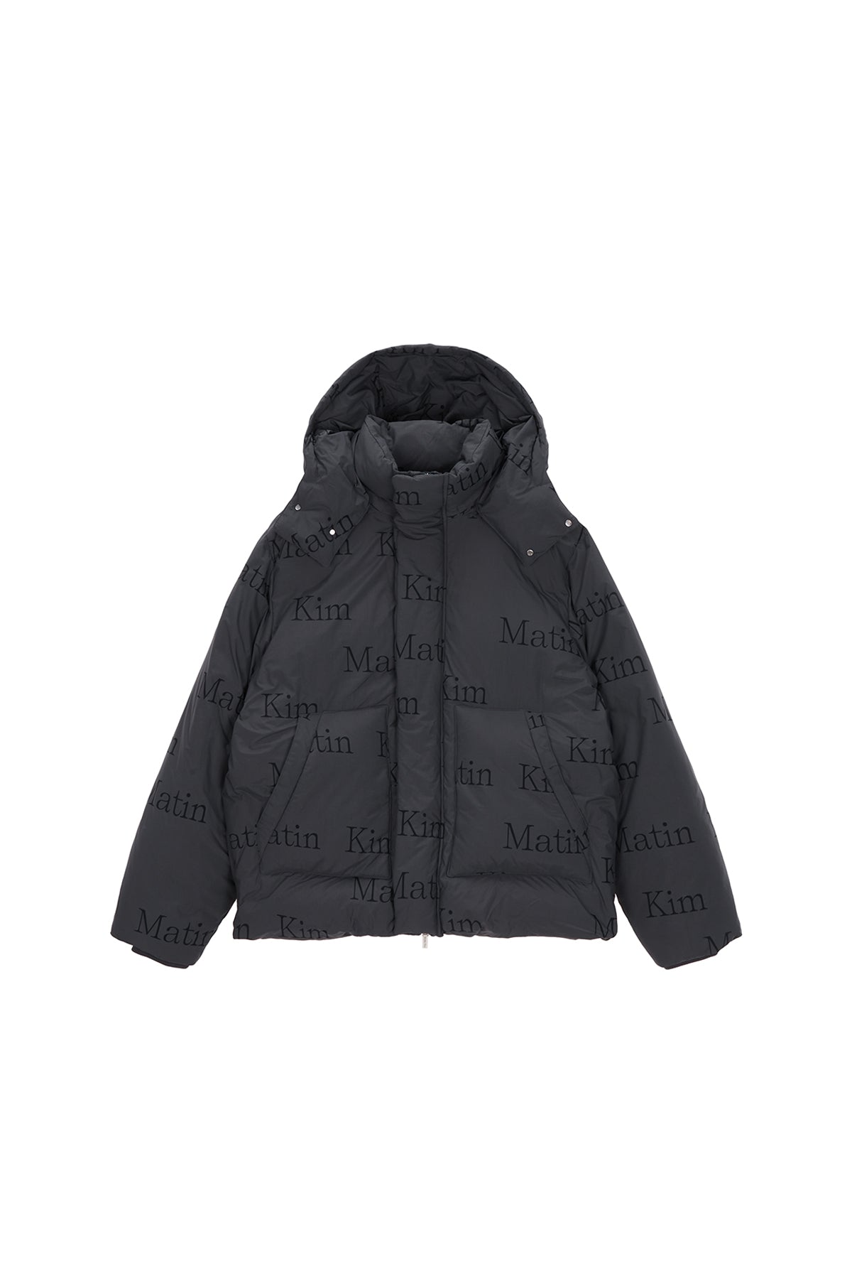 Matin Kim - Matin Pattern Hood Down Jumper (Charcoal) product image 1 | TRAB K-Fashion Australia