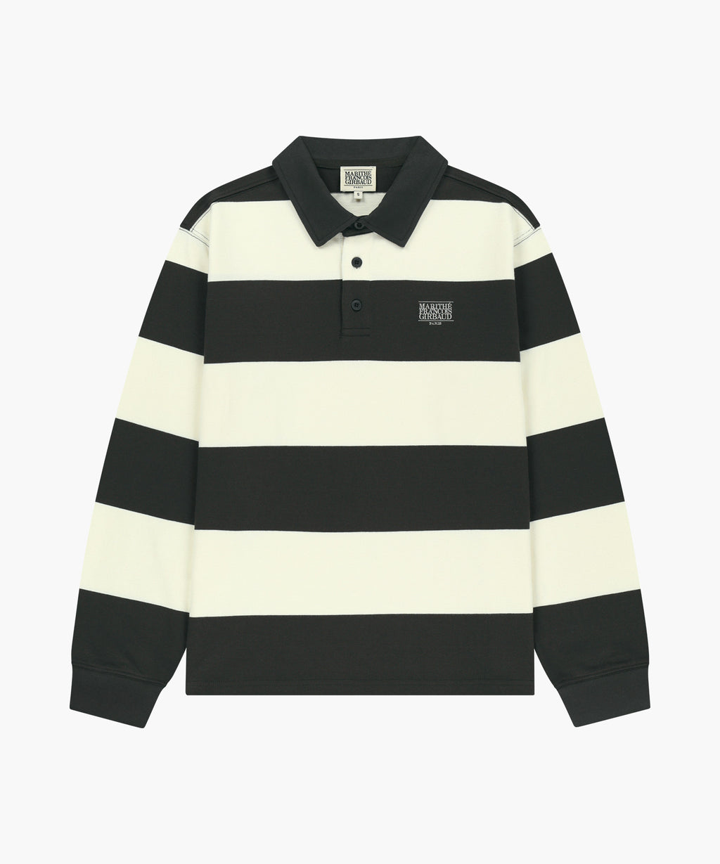 Marithe & Francois Girbaud - Small Classic Logo Rugby Collar Long Sleeve Tee (Charcoal) product image 5 | TRAB K-Fashion Australia
