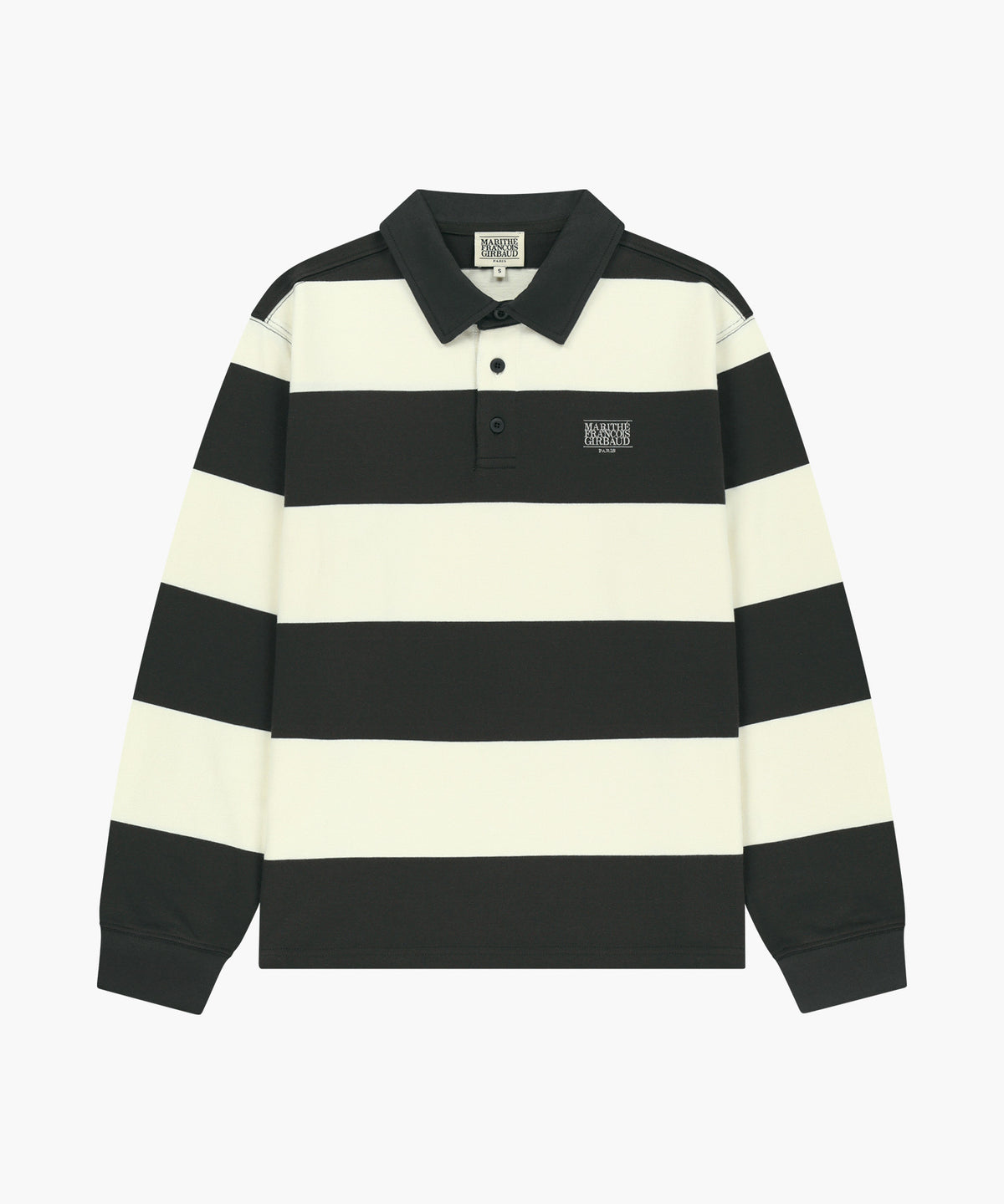 Marithe & Francois Girbaud - Small Classic Logo Rugby Collar Long Sleeve Tee (Charcoal) product image 5 | TRAB K-Fashion Australia