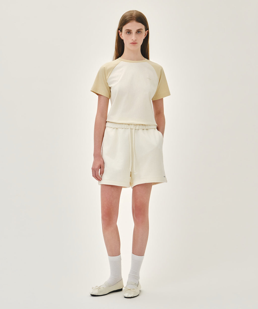 Marithe & Francois Girbaud - Regular Logo Sweat Shorts (Ivory) product image 6 | TRAB K-Fashion Australia