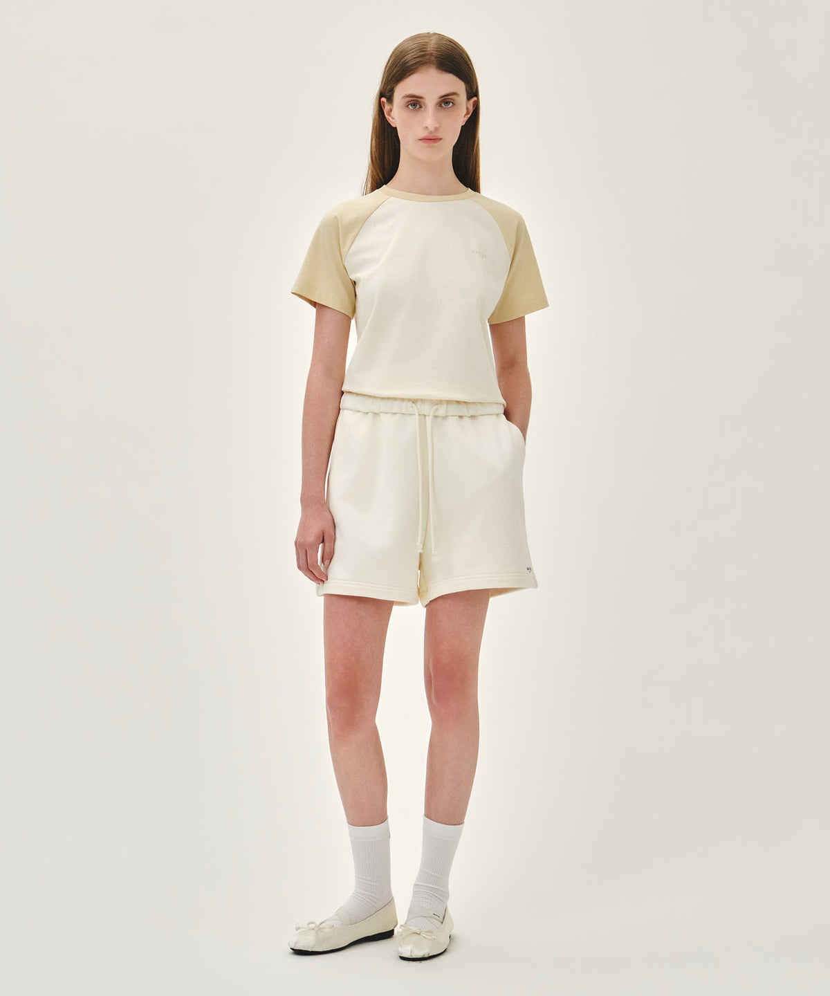 Marithe & Francois Girbaud - Regular Logo Sweat Shorts (Ivory) product image 6 | TRAB K-Fashion Australia