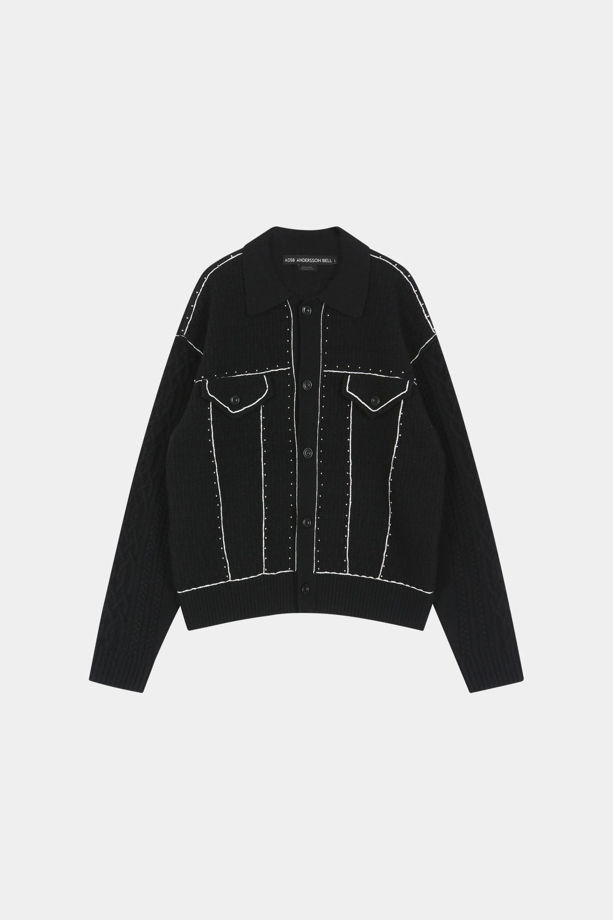 Andersson Bell - Camelon Trucker Cardigan (Black) product image 9 | TRAB K-Fashion Australia