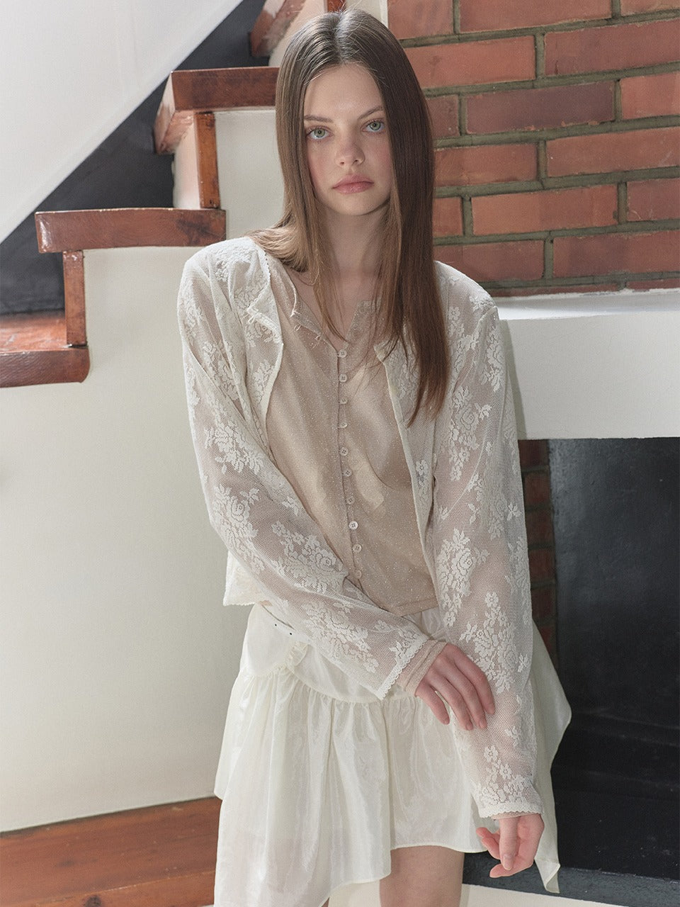 Margarin Fingers - Crochet Lace Cardigan (Ivory) product image 1 | TRAB K-Fashion Australia
