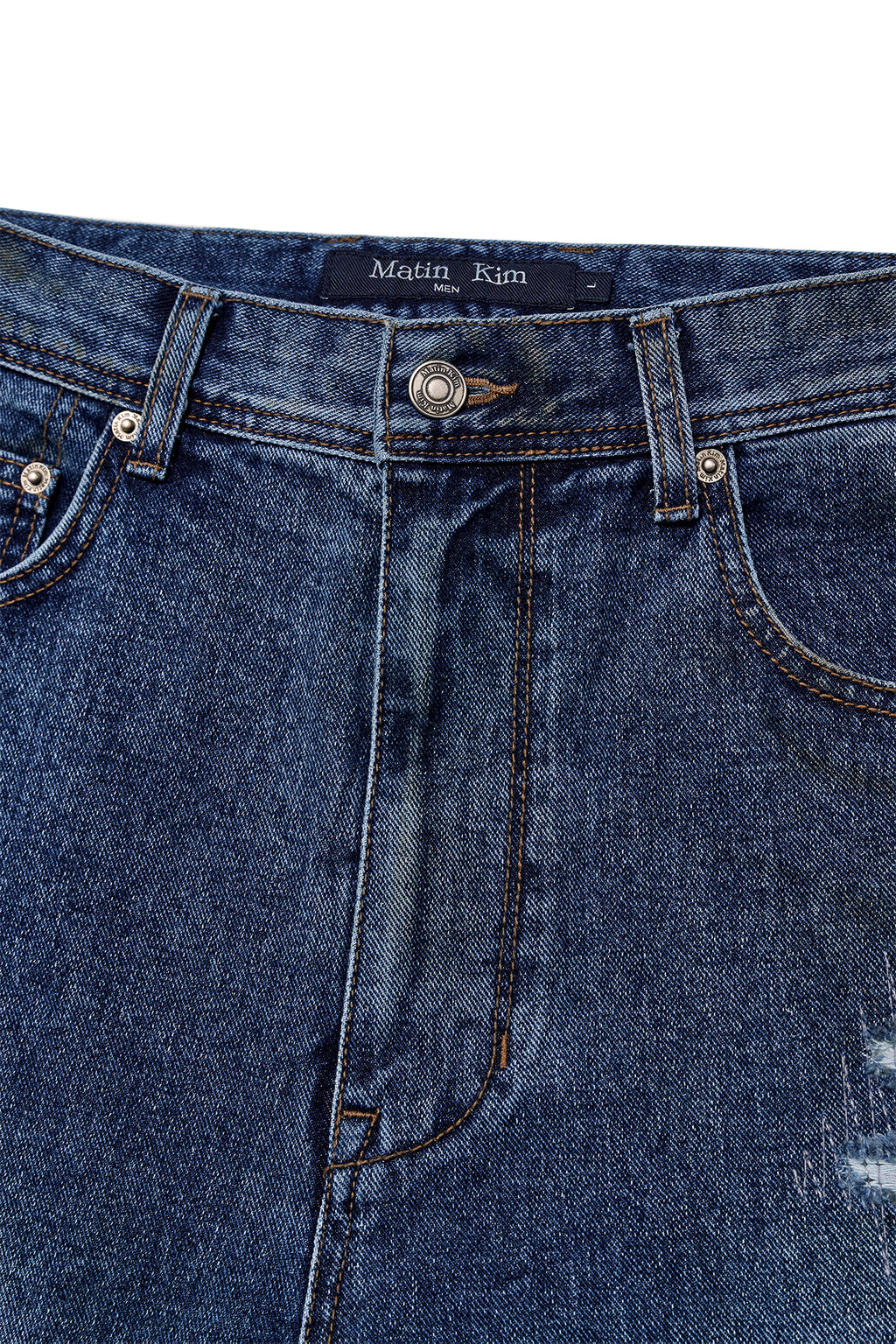 Matin Kim - Destroyed Vintage Wide Denim Pants (Blue) product image 3 | TRAB K-Fashion Australia