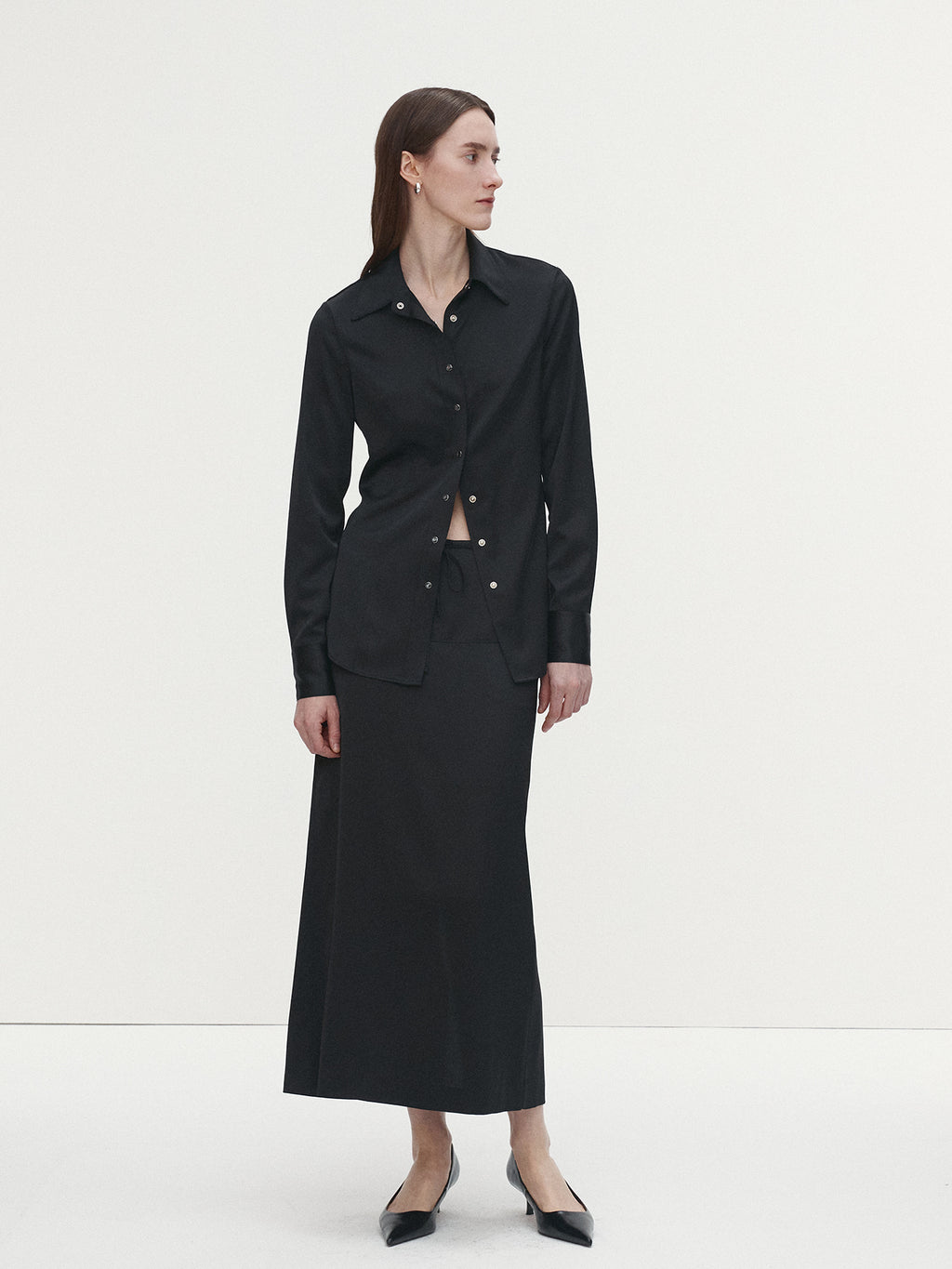 Tonywack - Satin Regular-Fit Shirt (Black) product image 3 | TRAB K-Fashion Australia