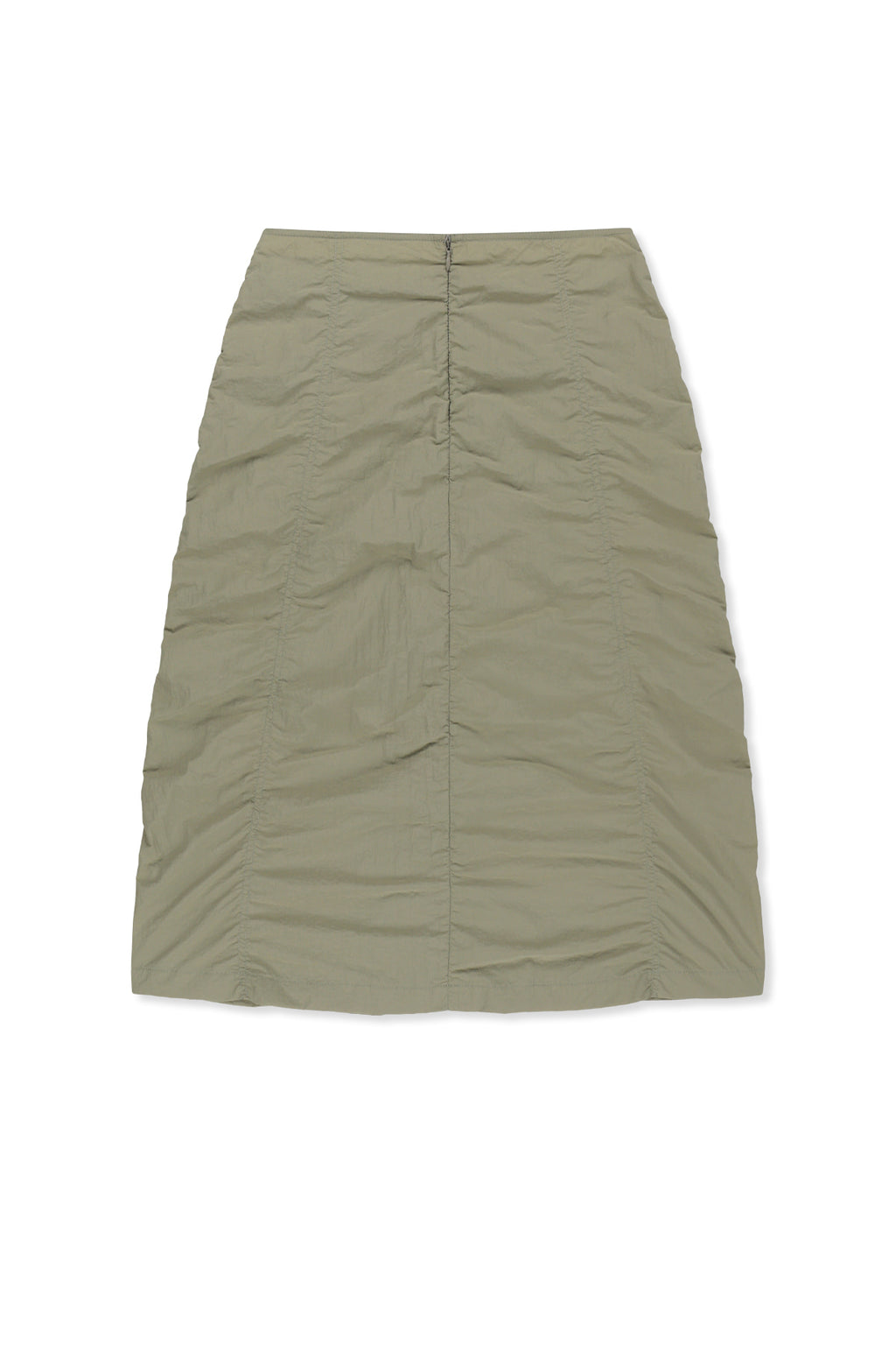 Matin Kim - Nylon Shirring Midi Skirt (Light Khaki) product image 3 | TRAB K-Fashion Australia