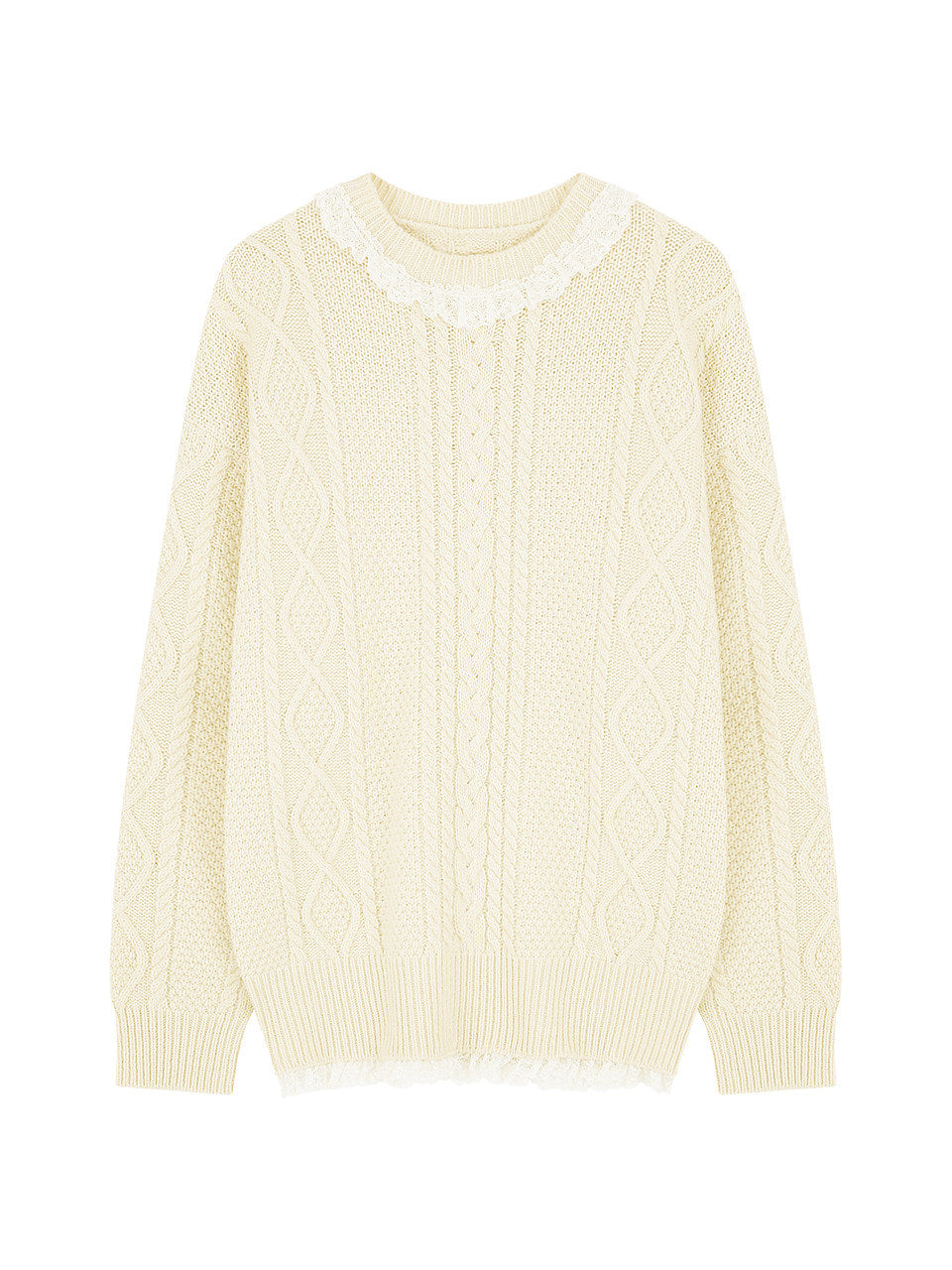 Margarin Fingers - Lace Cable-Knit (Cream) product image 2 | TRAB K-Fashion Australia