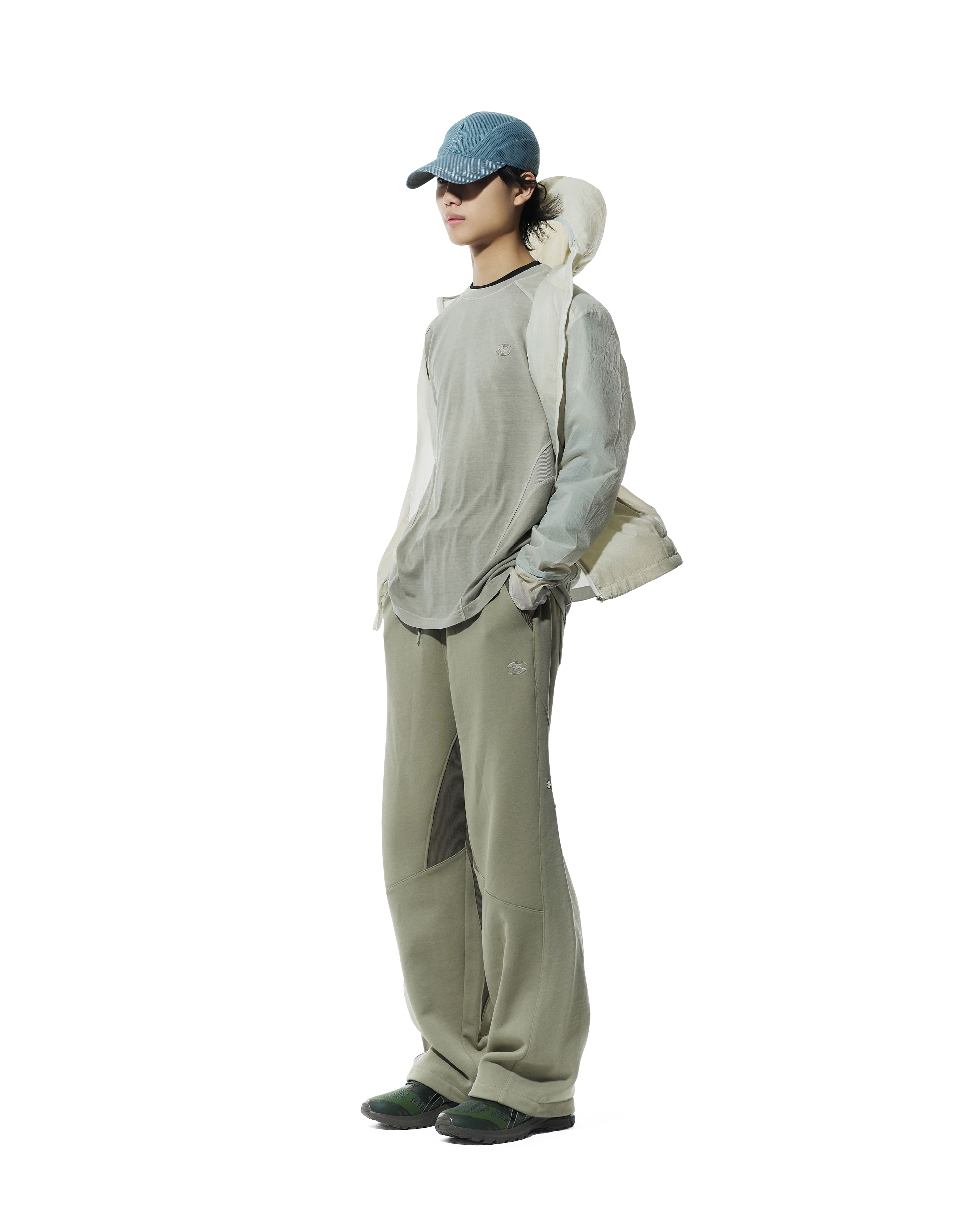 San San Gear - Rib Sweatpants (Mud Khaki) product image 2 | TRAB K-Fashion Australia