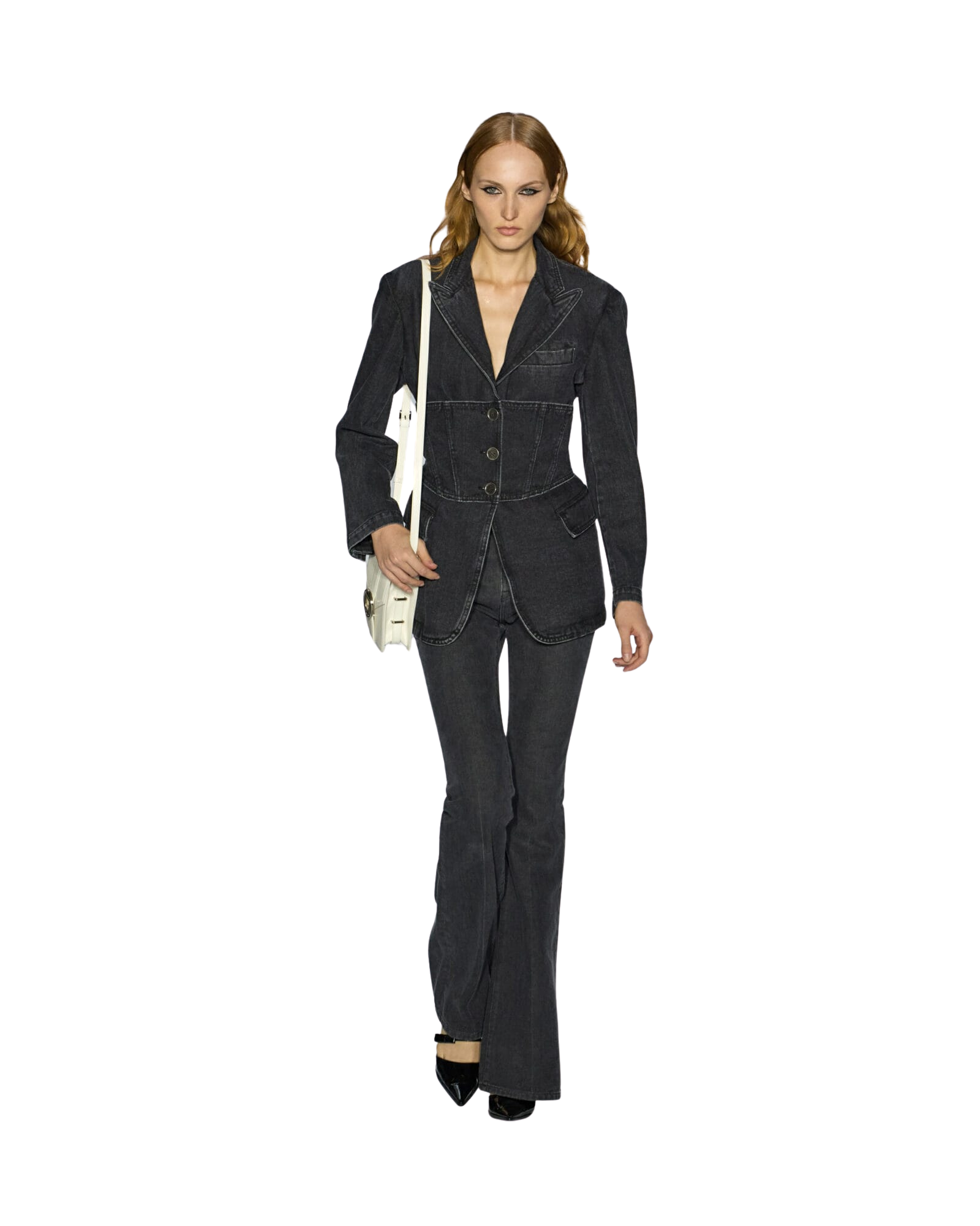 Kimhe Kim - Three Buttons Corset Single Jacket (Black) product image 1 | TRAB K-Fashion Australia