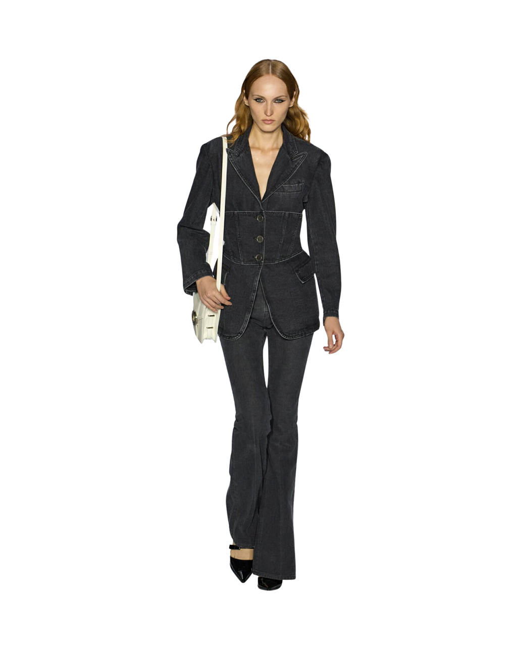 Kimhe Kim - Three Buttons Corset Single Jacket (Sky Blue) product image 2 | TRAB K-Fashion Australia