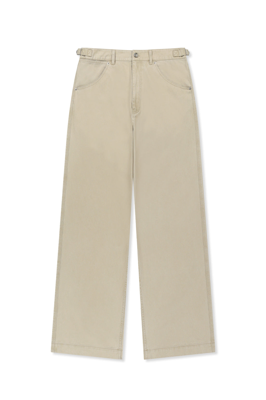 Matin Kim - Side Tab Washed Cotton Pants (Beige) product image 1 | TRAB K-Fashion Australia