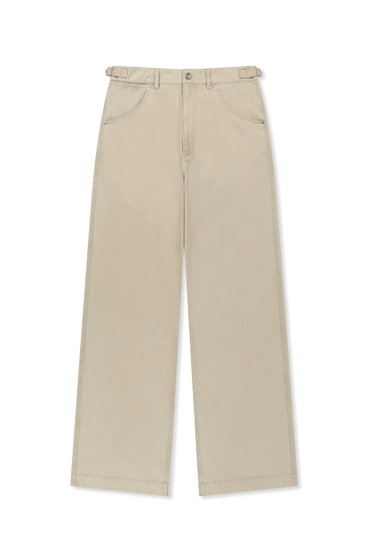 Matin Kim - Side Tab Washed Cotton Pants (Beige) product image 1 | TRAB K-Fashion Australia