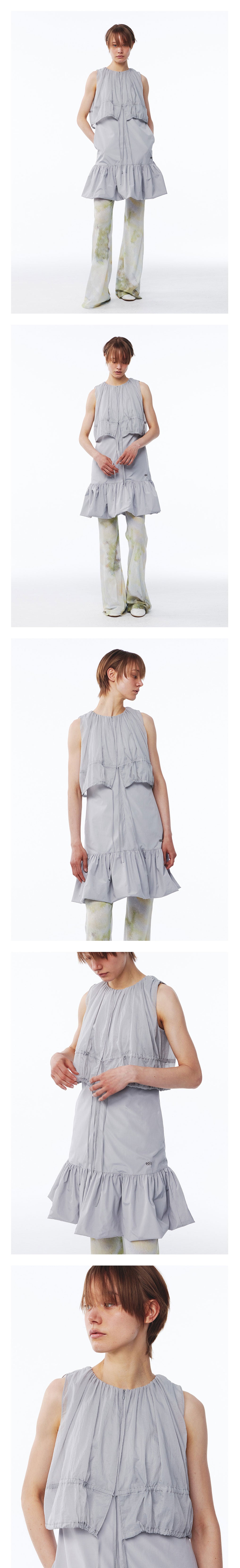 Kijun - Sheer Layered Mini Dress (Grey) product image 1 | TRAB K-Fashion Australia