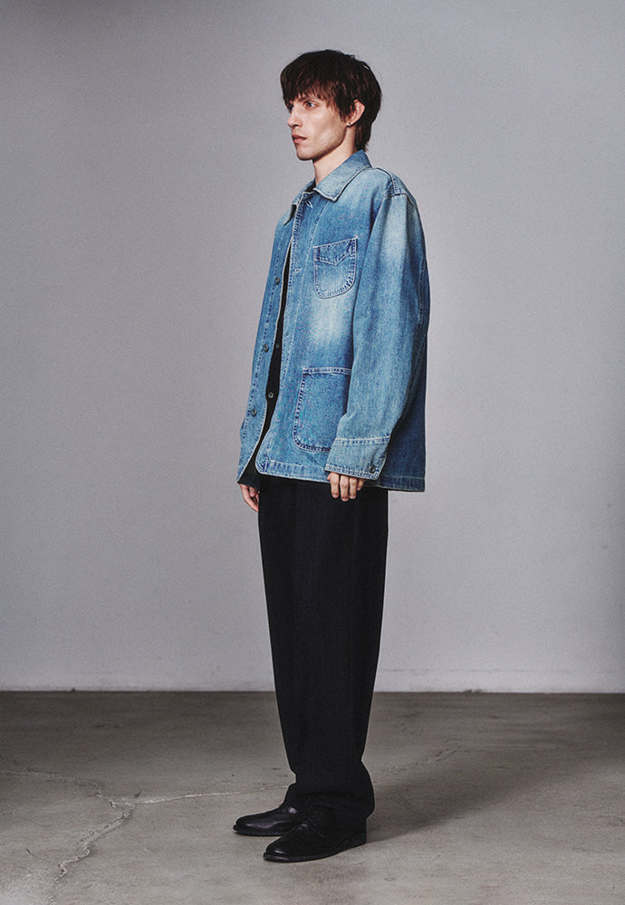 Art if acts - Denim Western Coverall Jacket (Light Indigo) product image 2 | TRAB K-Fashion Australia