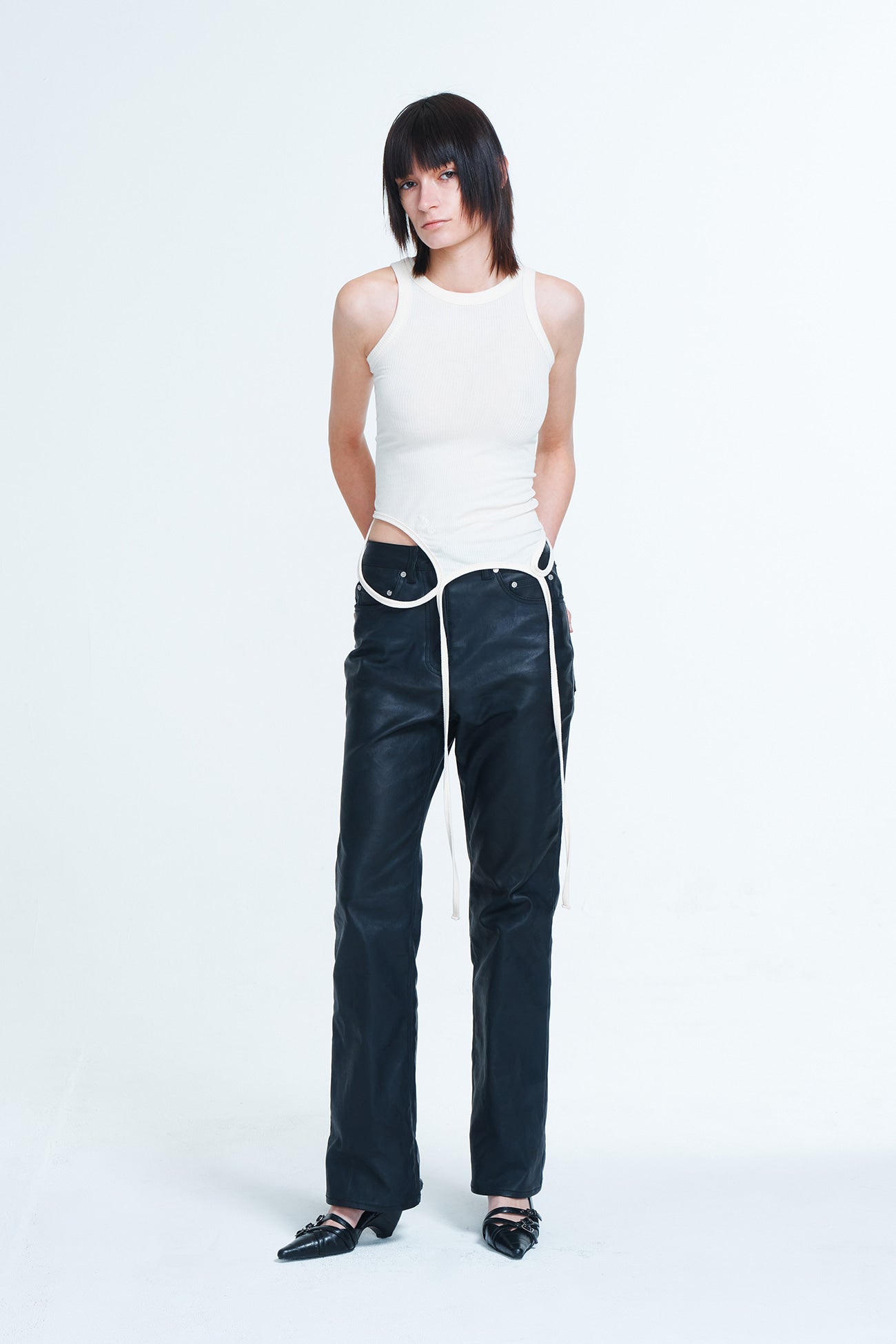Deinet - Coated Span Trousers (Black) product image 7 | TRAB K-Fashion Australia