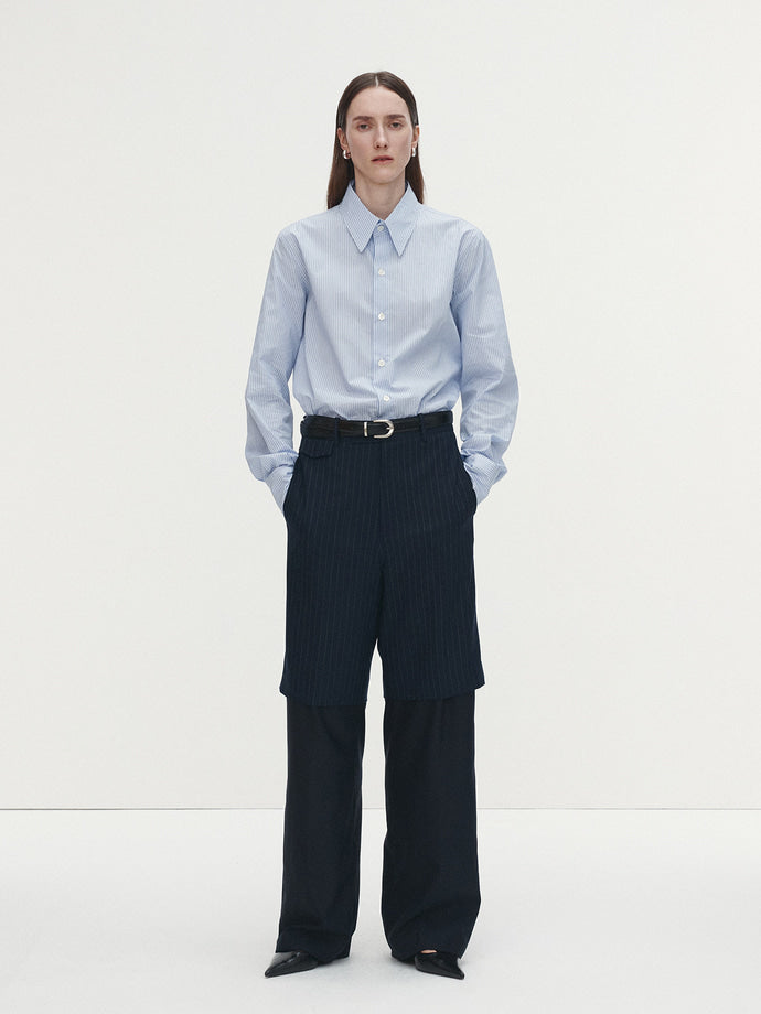 Tonywack - Cut Out Stripe Cotton Shirt (Sky Blue Stripe) product image 2 | TRAB K-Fashion Australia