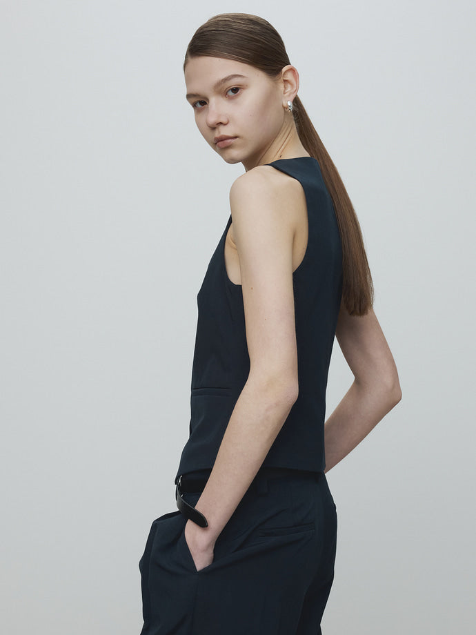 Tonywack - Linen Tailored Vest (Navy) product image 4 | TRAB K-Fashion Australia