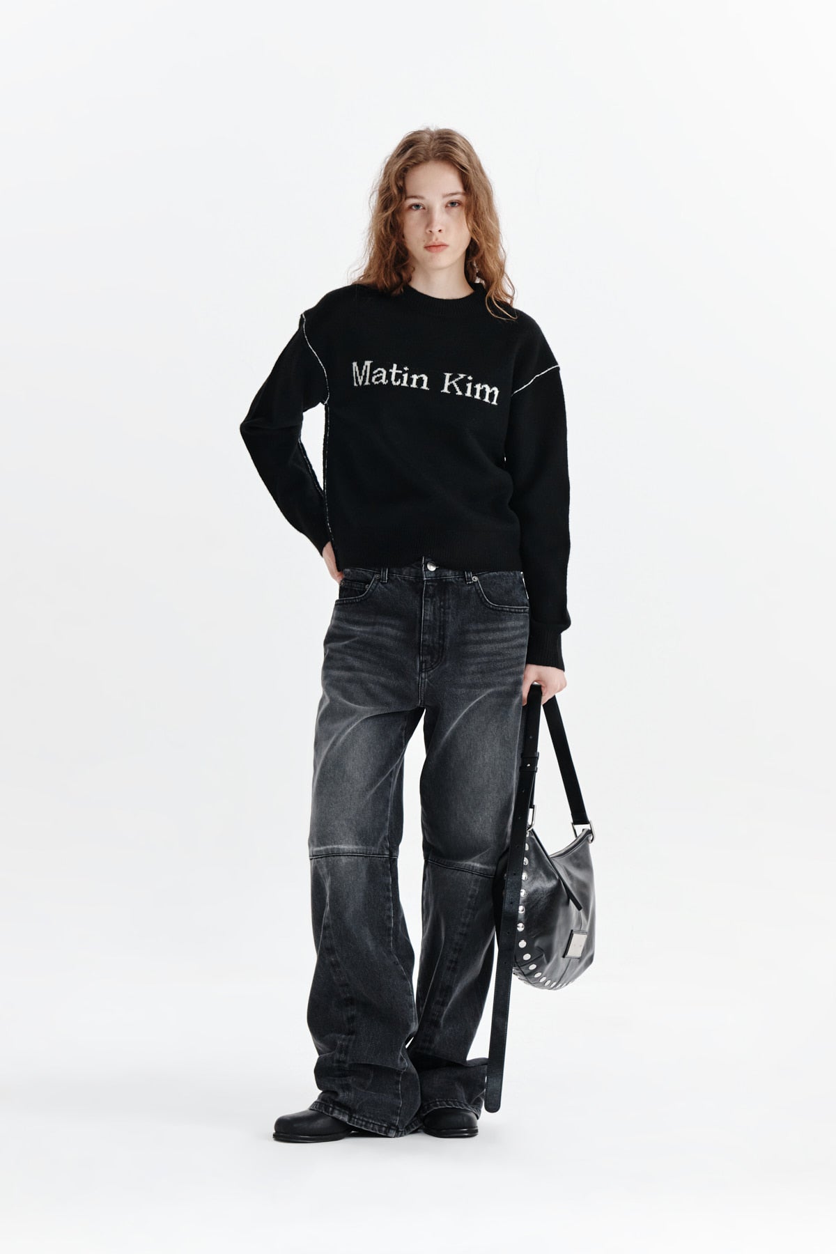 Matin Kim - Side Washed Denim Pants (Black) product image 9 | TRAB K-Fashion Australia