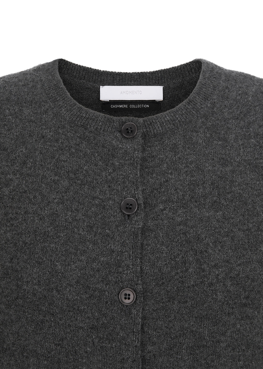 Amomento - Cashmere Crewneck Cardigan (Melange Grey) product image 7 | TRAB K-Fashion Australia