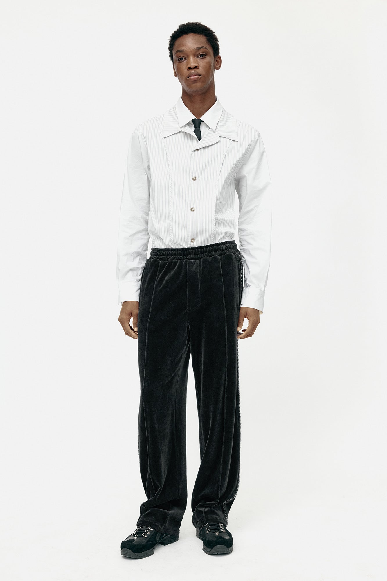 Andersson Bell - Unisex Velvet Track Pants (Black) product image 3 | TRAB K-Fashion Australia
