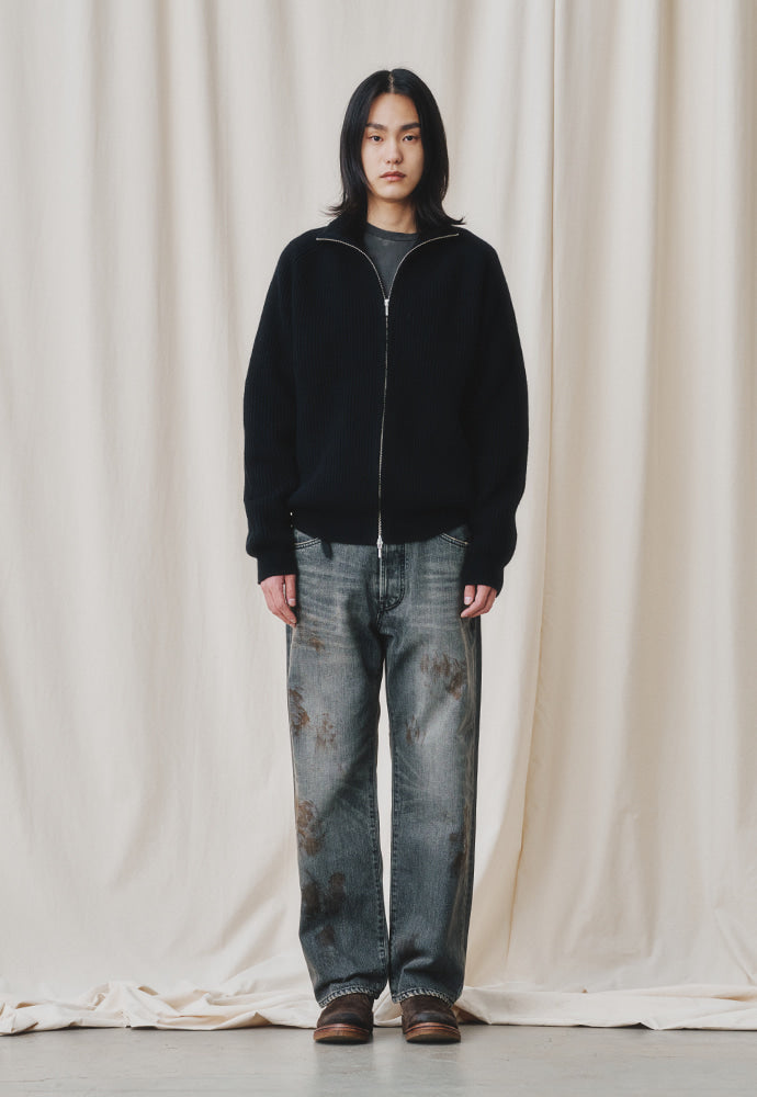 Art if acts - Cashmere Full Zip-up Jacket (Black) product image 3 | TRAB K-Fashion Australia