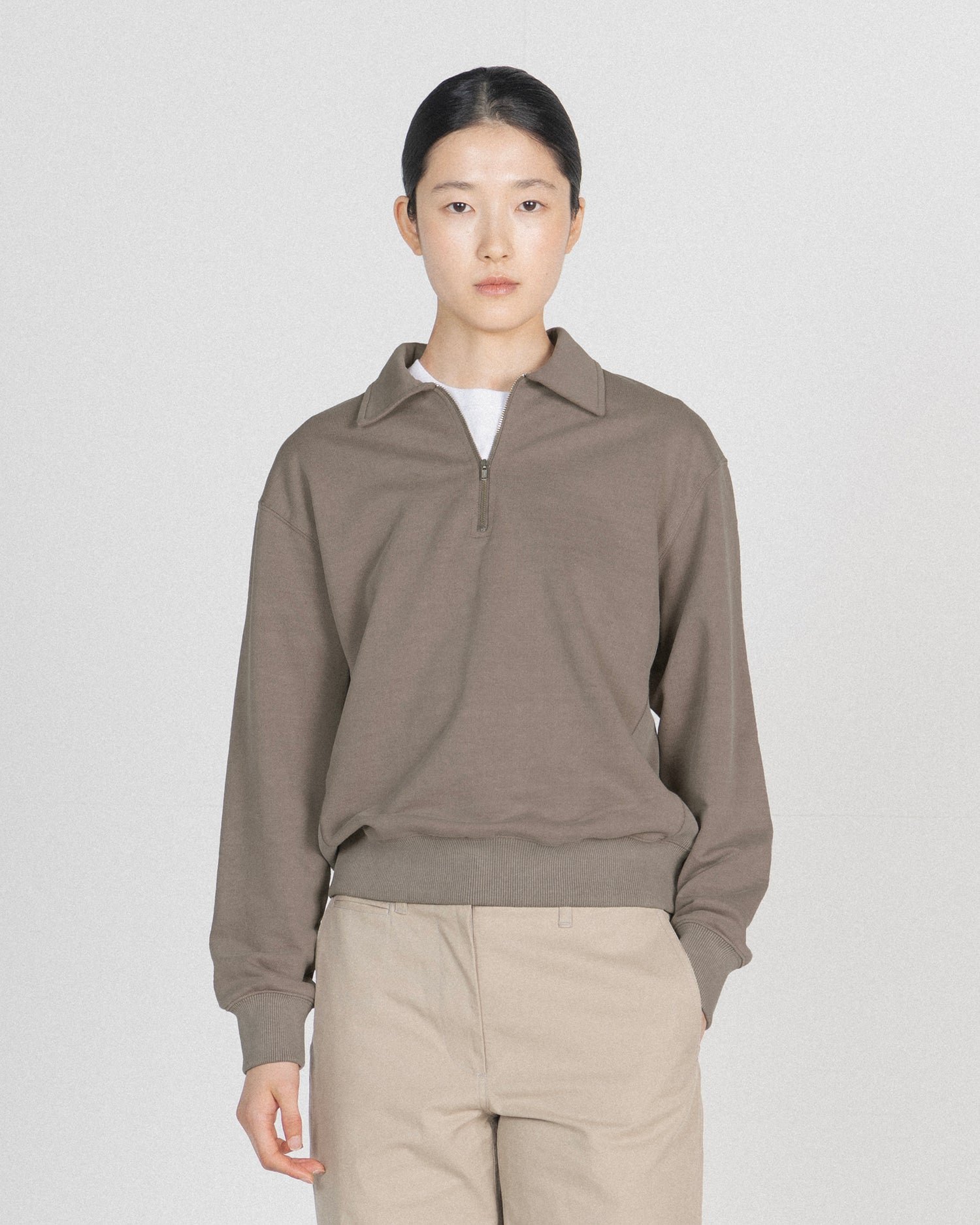Brownyard - Washed Sweat Half Zip Up (Mocha) product image 2 | TRAB K-Fashion Australia