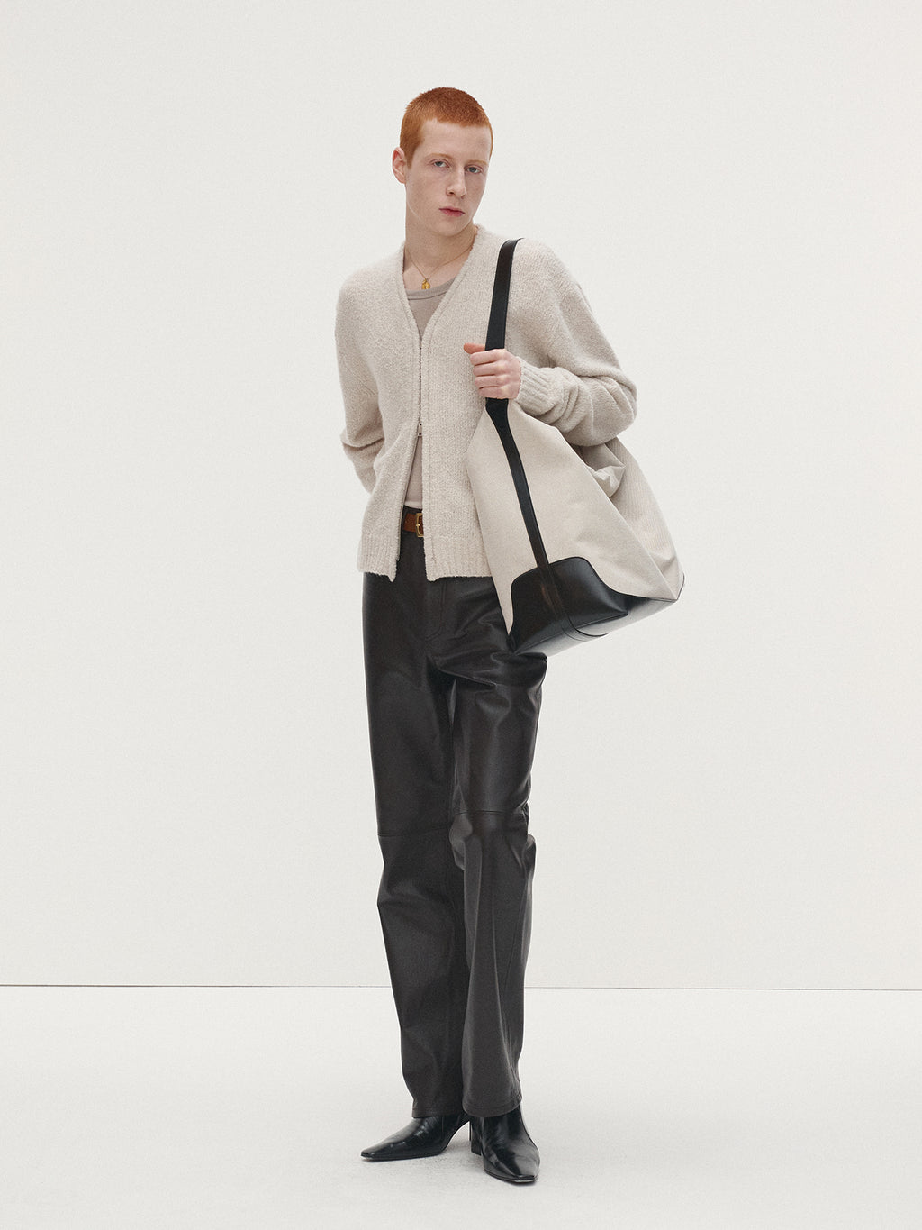 Tonywack - Baby Alpaca Brushed Zip Cardigan (Ecru) product image 1 | TRAB K-Fashion Australia