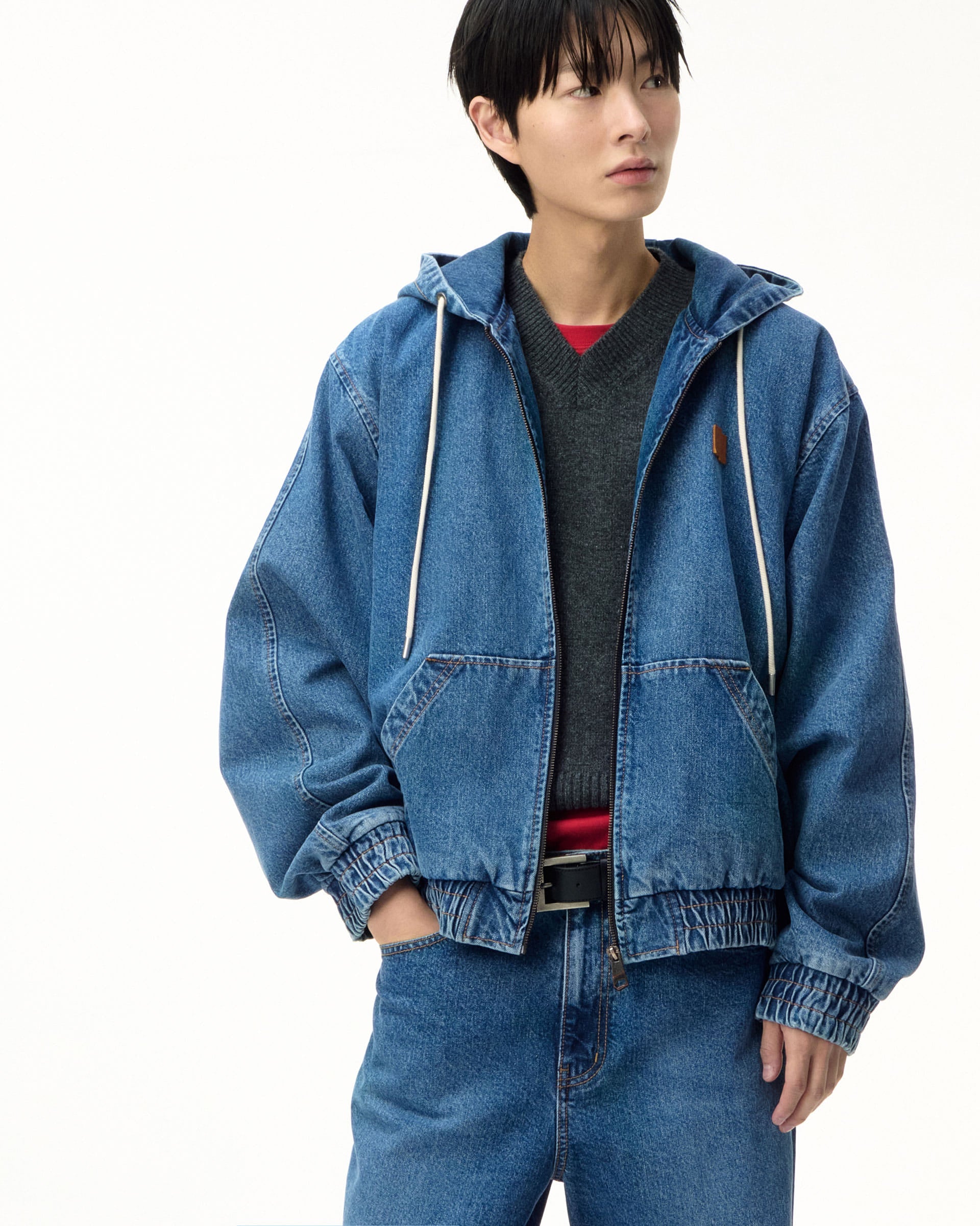 Ader Error - Sig; SV Tag hooded work jacket 01 (Blue) product image 3 | TRAB K-Fashion Australia