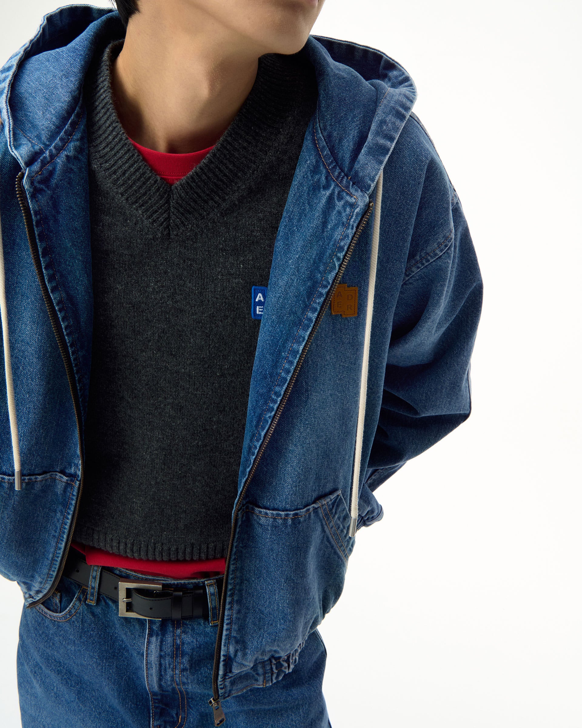 Ader Error - Sig; SV Tag hooded work jacket 01 (Blue) product image 4 | TRAB K-Fashion Australia