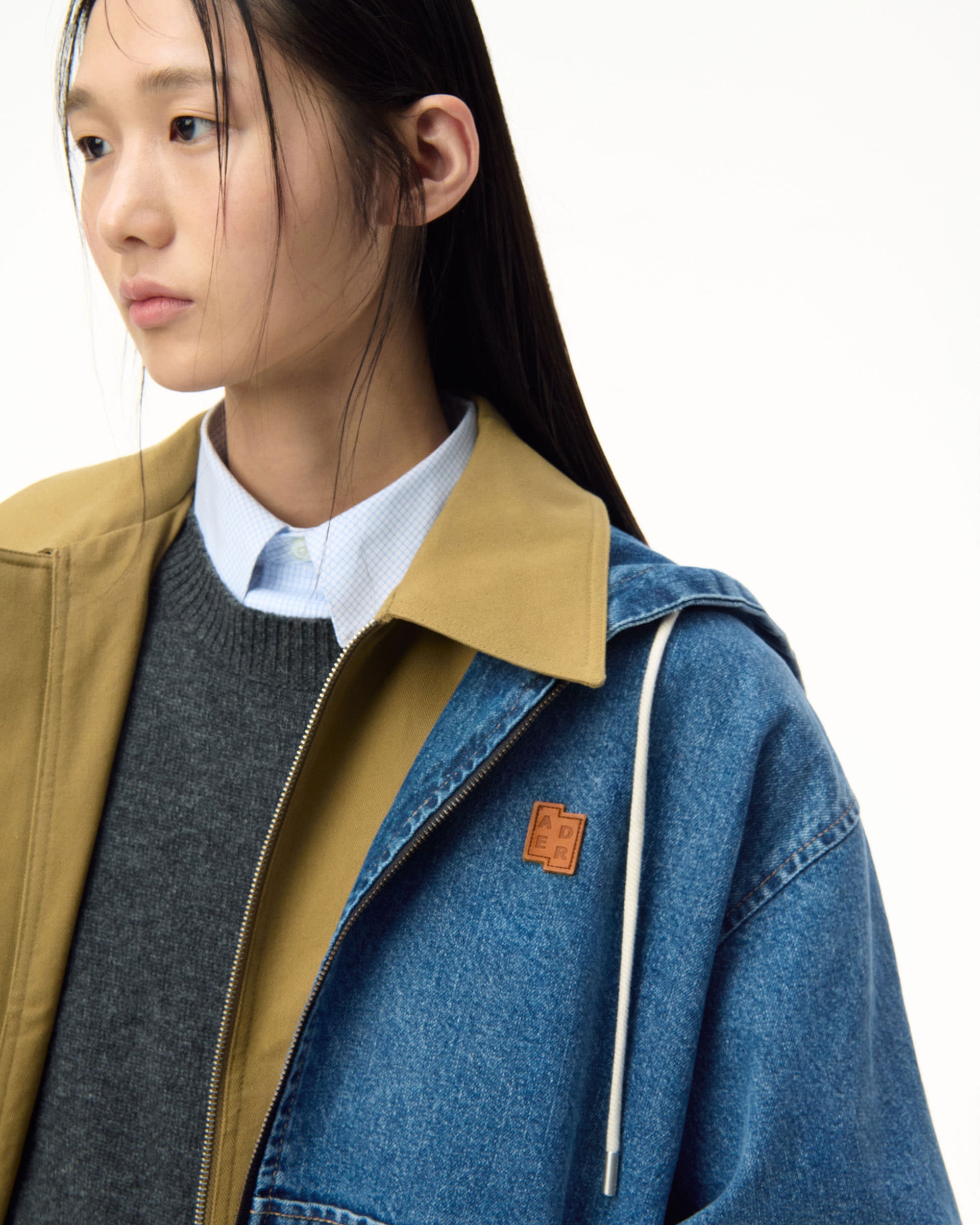 Ader Error - Sig; SV Tag hooded work jacket 01 (Blue) product image 3 | TRAB K-Fashion Australia