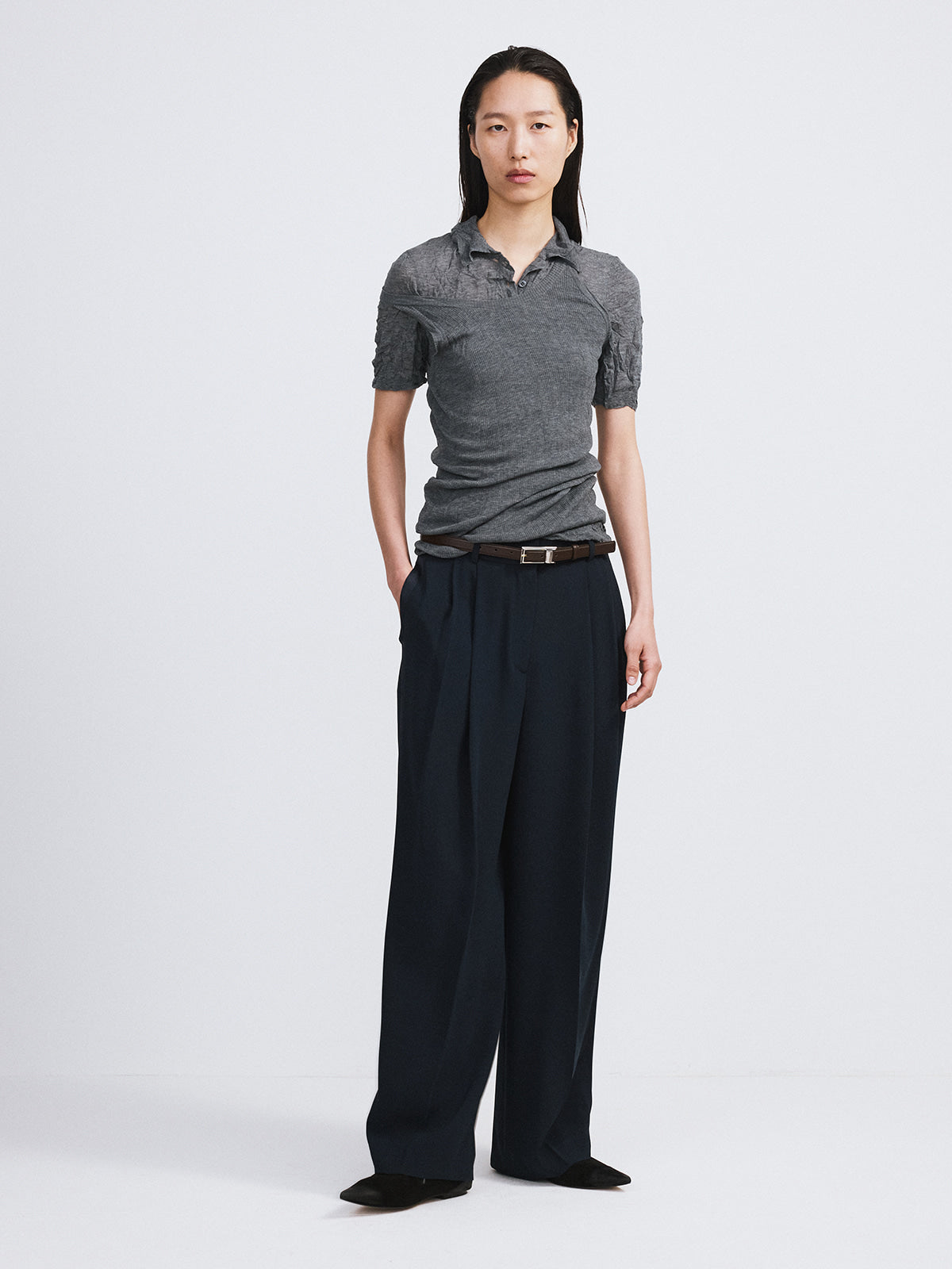 Recto - Crease Knit Tank Top (Cool Grey) product image 2 | TRAB K-Fashion Australia