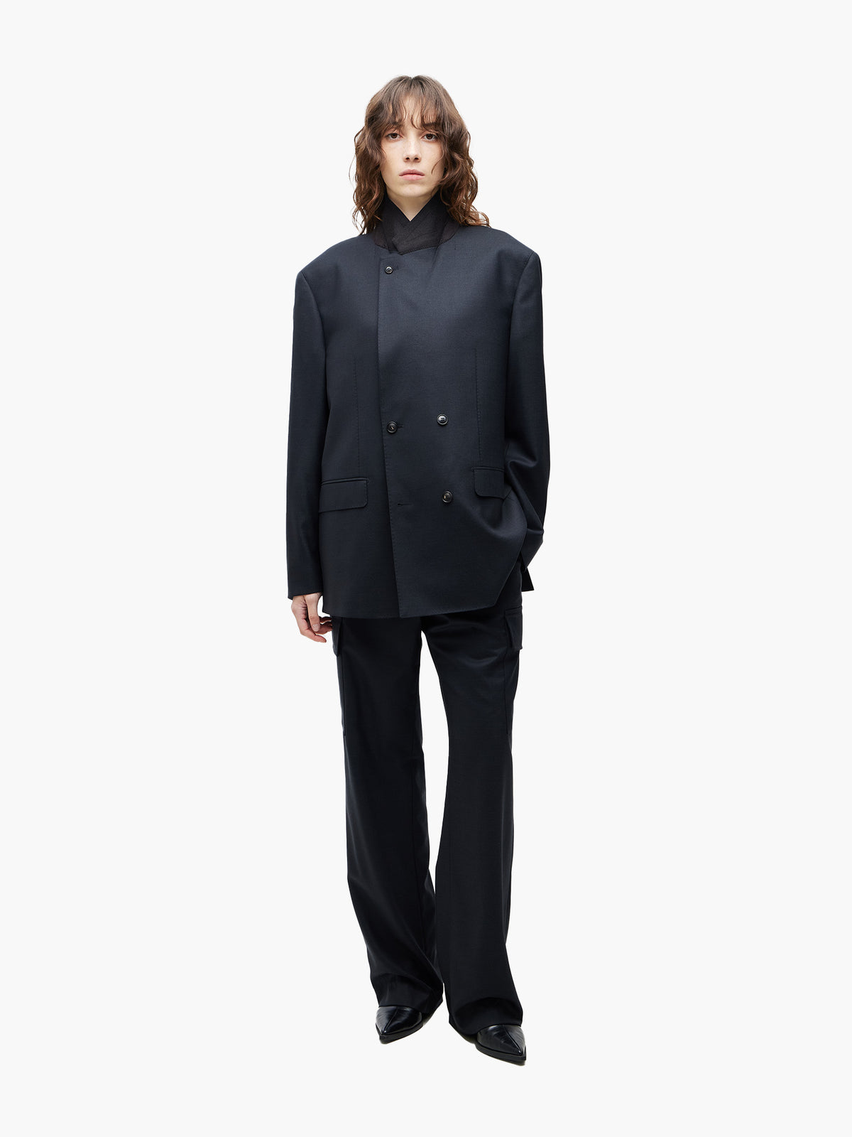 Jiyong Kim - Super Fine Wool Tailored Trousers (Black) product image 2 | TRAB K-Fashion Australia
