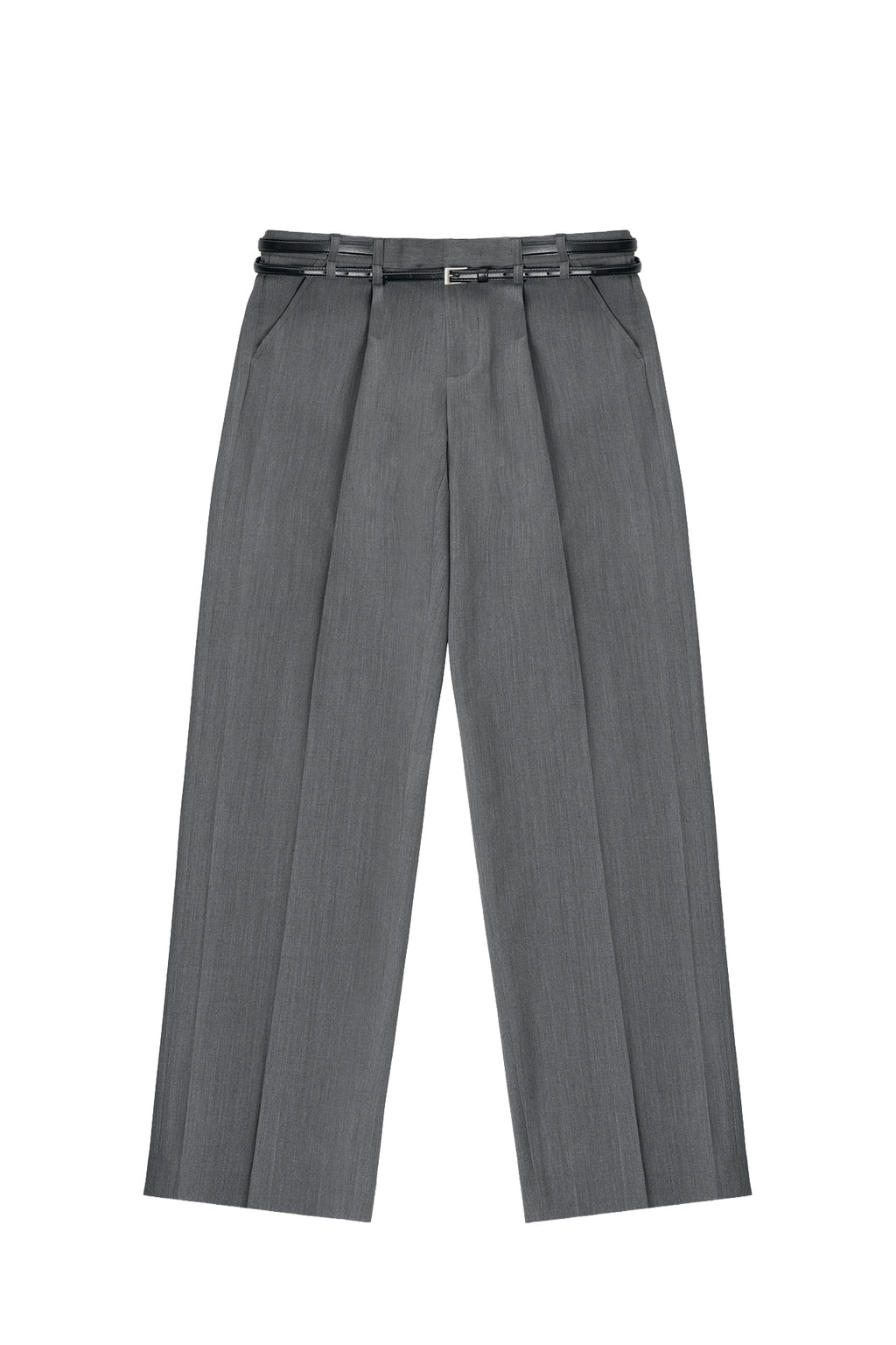 STU - Crease Double Belt Slacks (Mid Grey) product image 16 | TRAB K-Fashion Australia