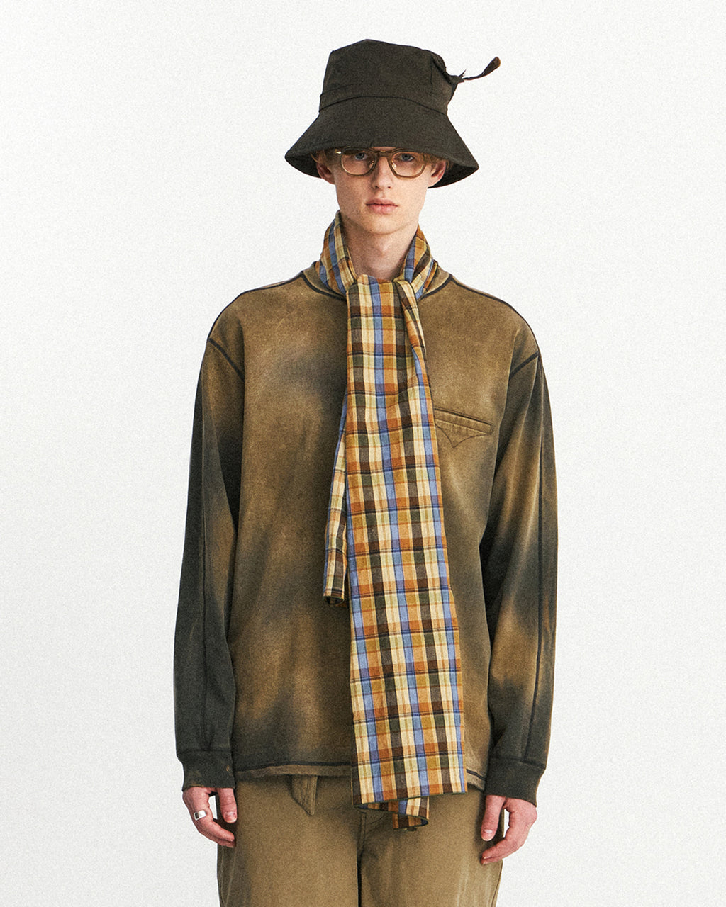 Eastlogue - Pattern Scarf (Multi Brown Check) product image 3 | TRAB K-Fashion Australia