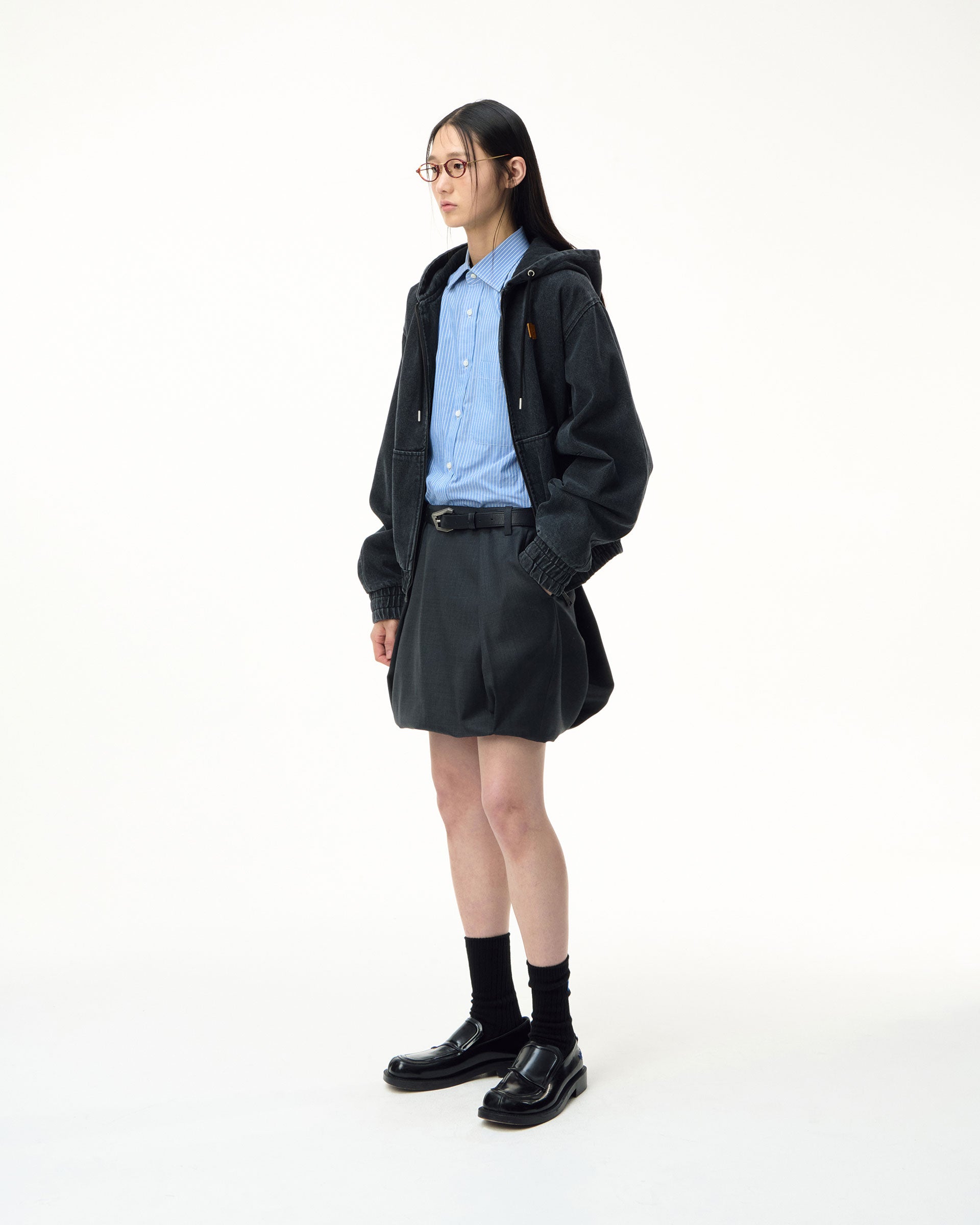 Ader Error - Sig; SV Tag hooded work jacket 01 (Noir) product image 1 | TRAB K-Fashion Australia