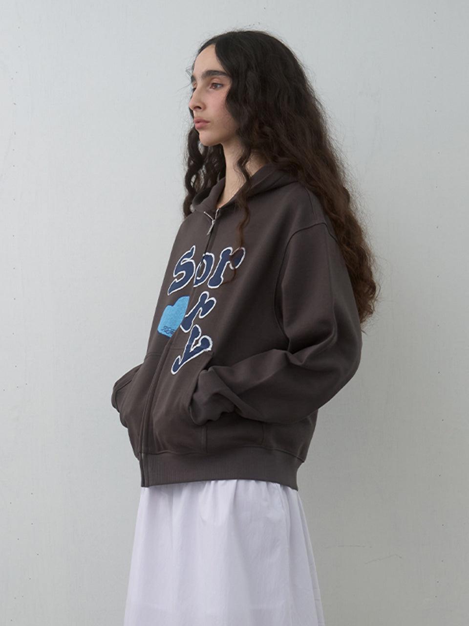 Kijun - SORRY Zip-Up Hoodie (Charcoal) product image 2 | TRAB K-Fashion Australia