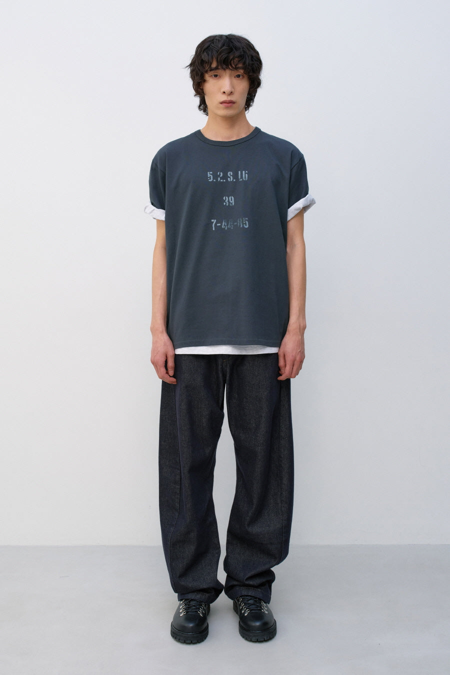Insilence - Stencil Graphic T-shirt (Charcoal) product image 1 | TRAB K-Fashion Australia