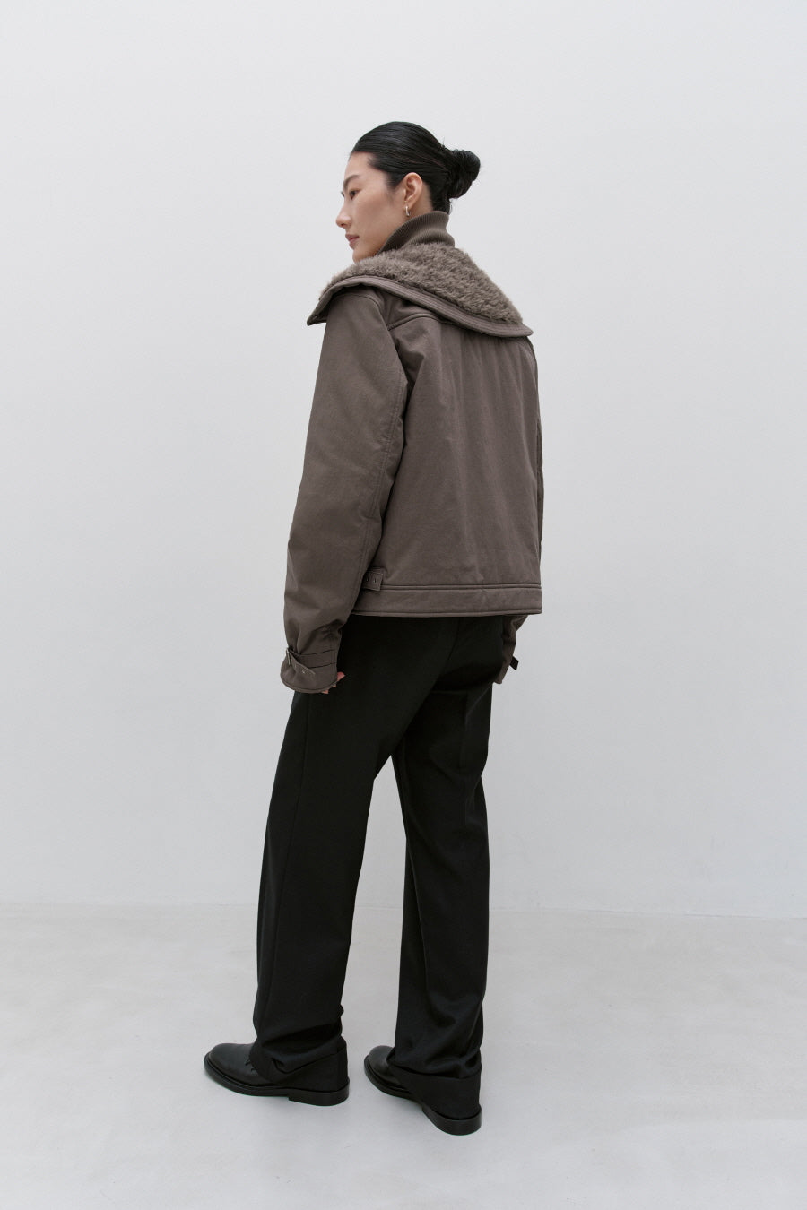 Insilence - Spread Fur Collar Jumper (Brown) product image 4 | TRAB K-Fashion Australia